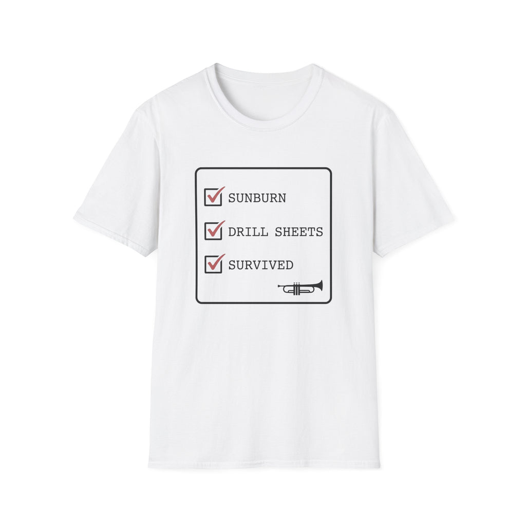 Sunburn Drill Sheets Survived Checklist T-shirt