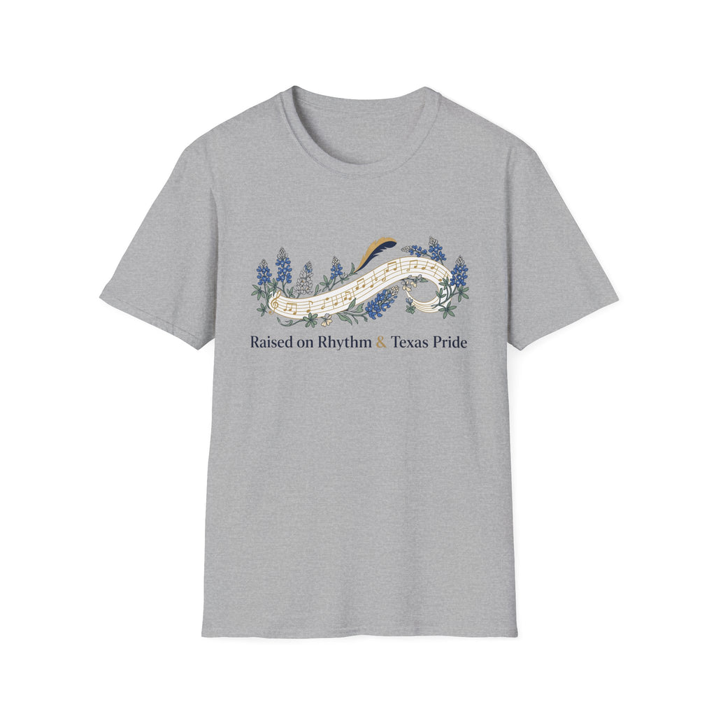 Raised on Rhythm and Texas Pride Bluebonnets T-shirt