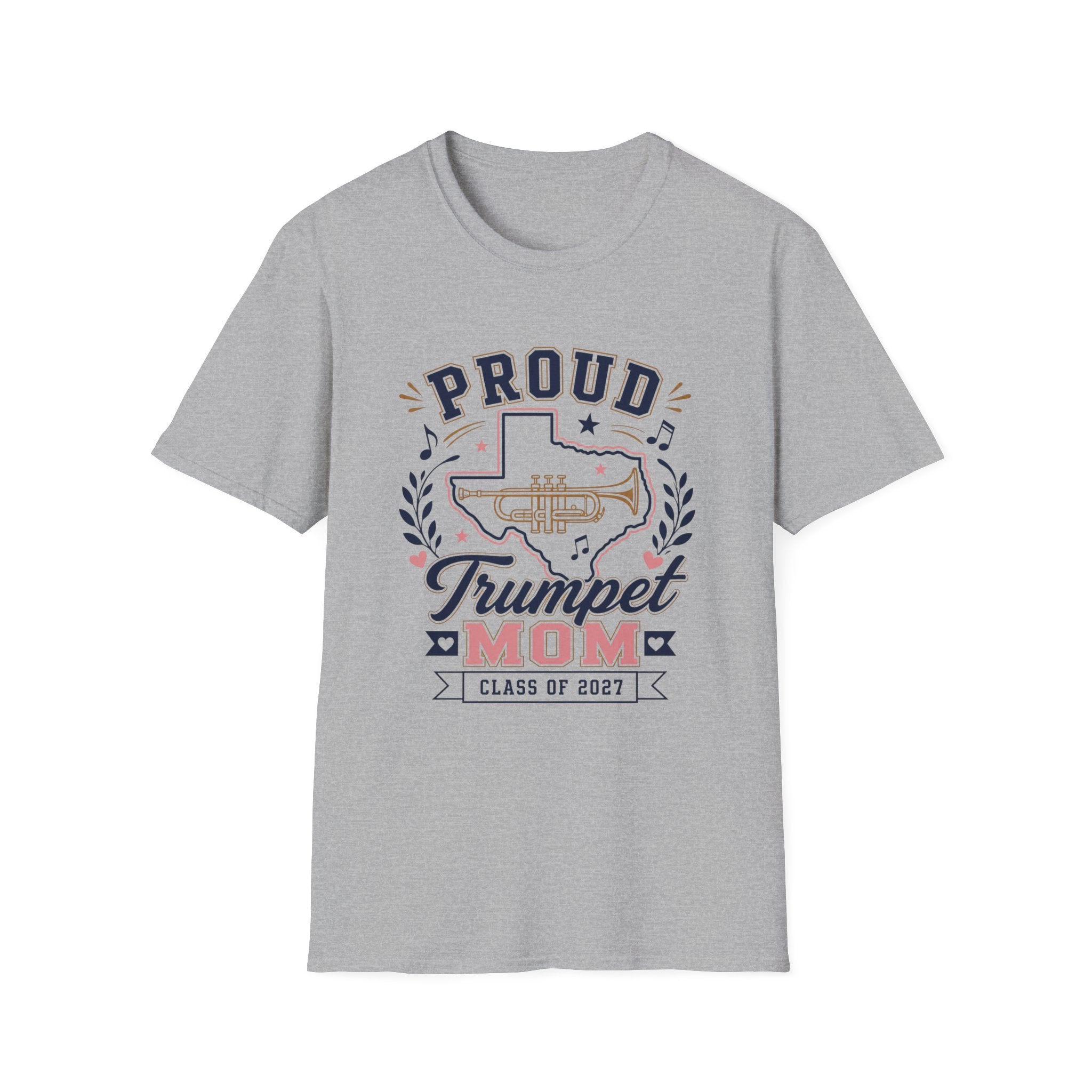 Proud Trumpet TX Mom Class of 2027 T-shirt