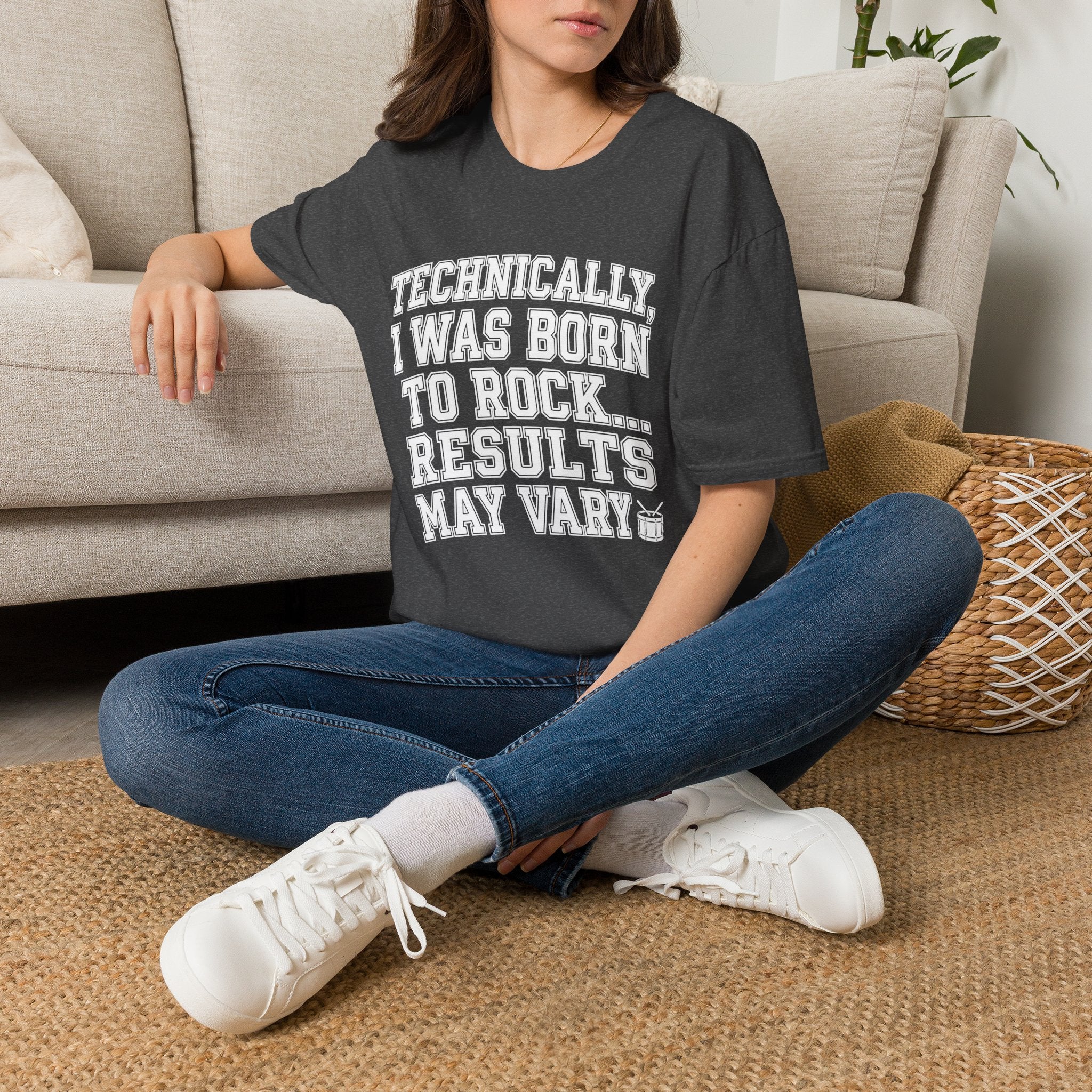 Technically I Was Born To Rock Block Lettering T-shirt