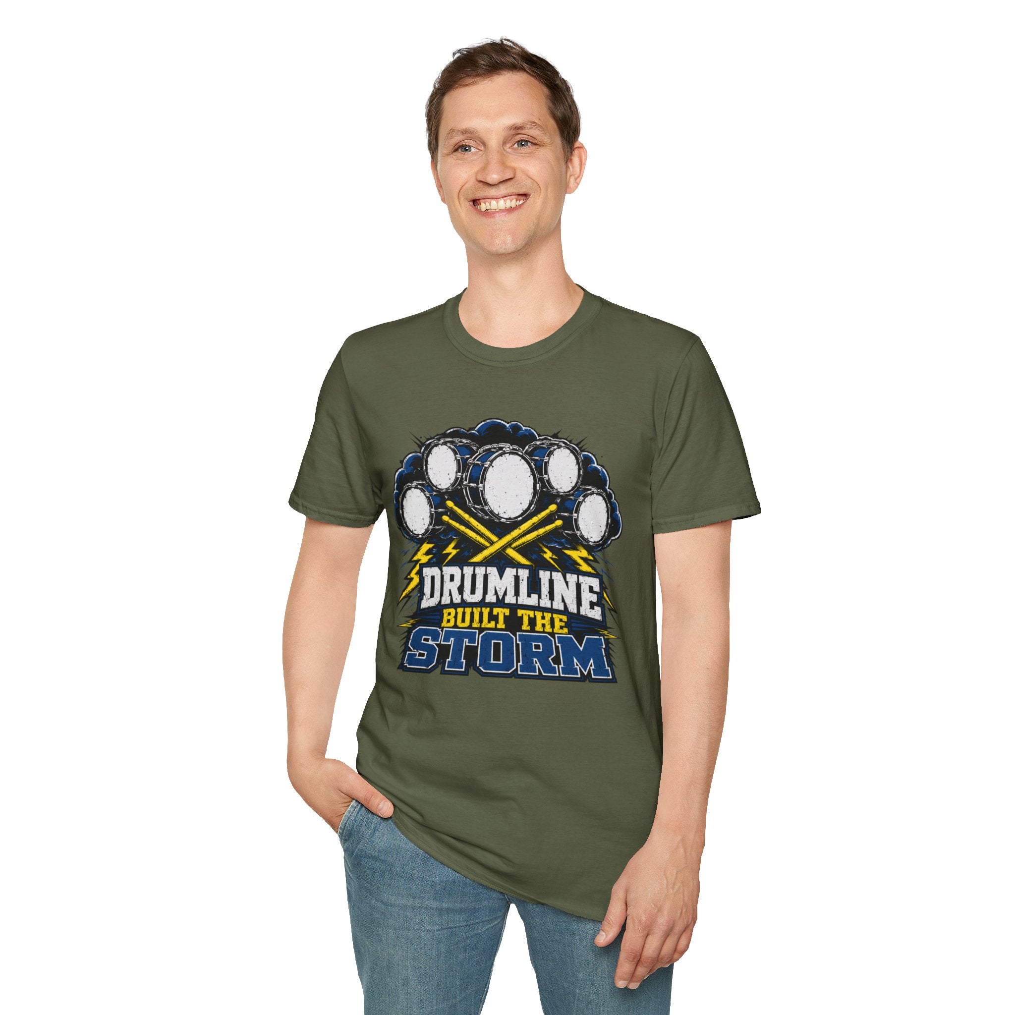 Drumline Built the Storm T-Shirt — Drum Corps Marching Band Tee