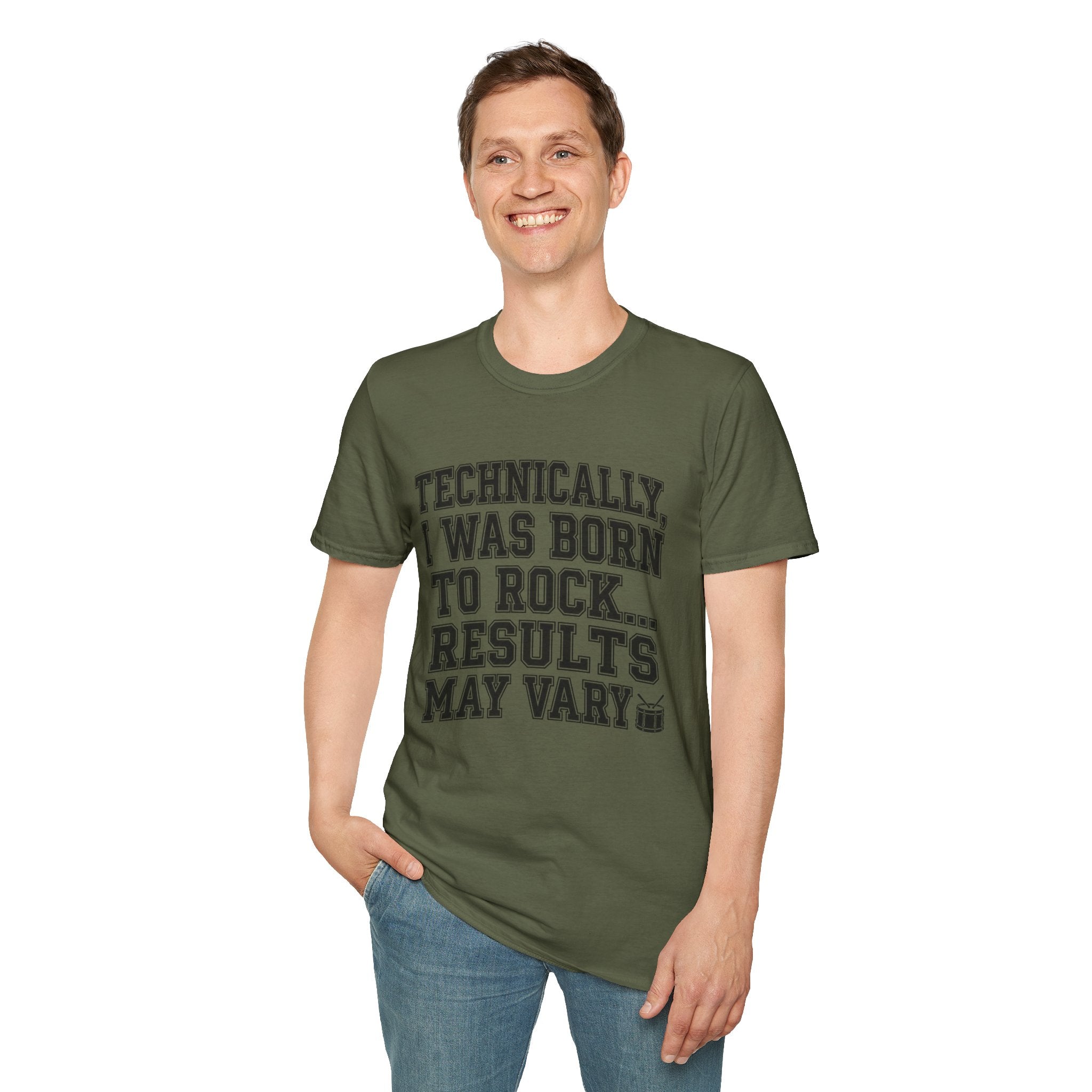 Technically I Was Born To Rock Block Lettering T-shirt