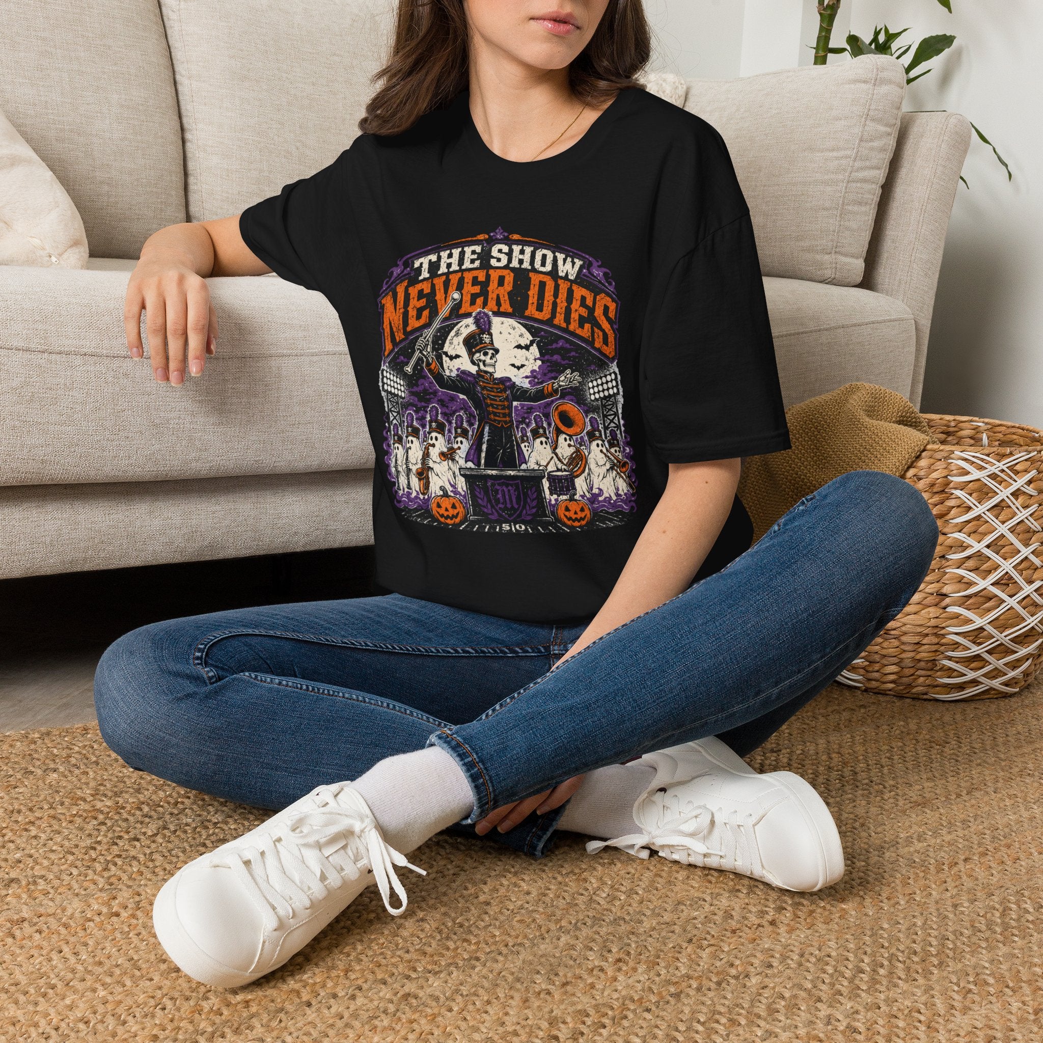 The Show Never Dies Skeleton Ghost Band T-shirt