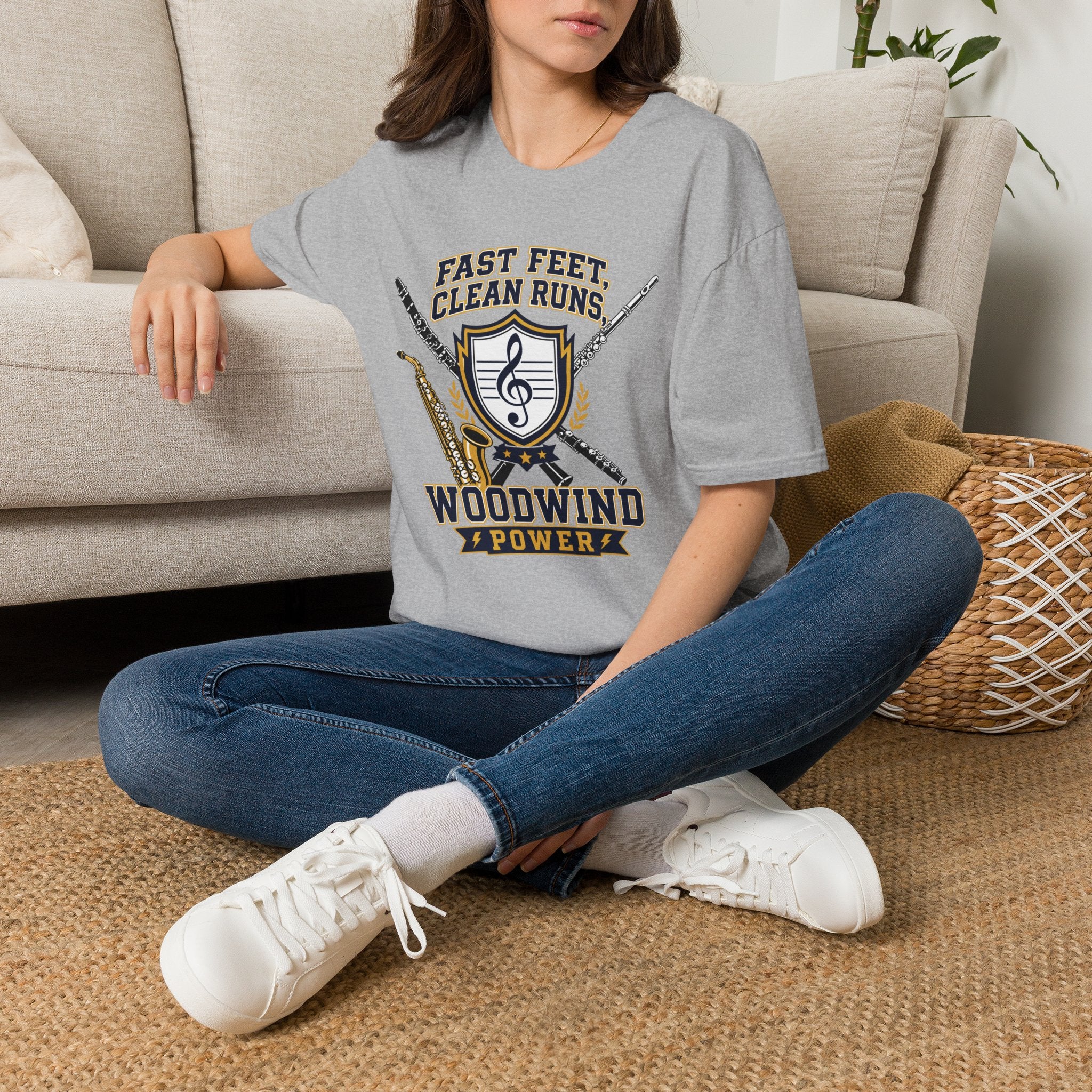 Woodwind Instrument T-Shirt — "Fast Feet, Clean Runs" Band Music Tee