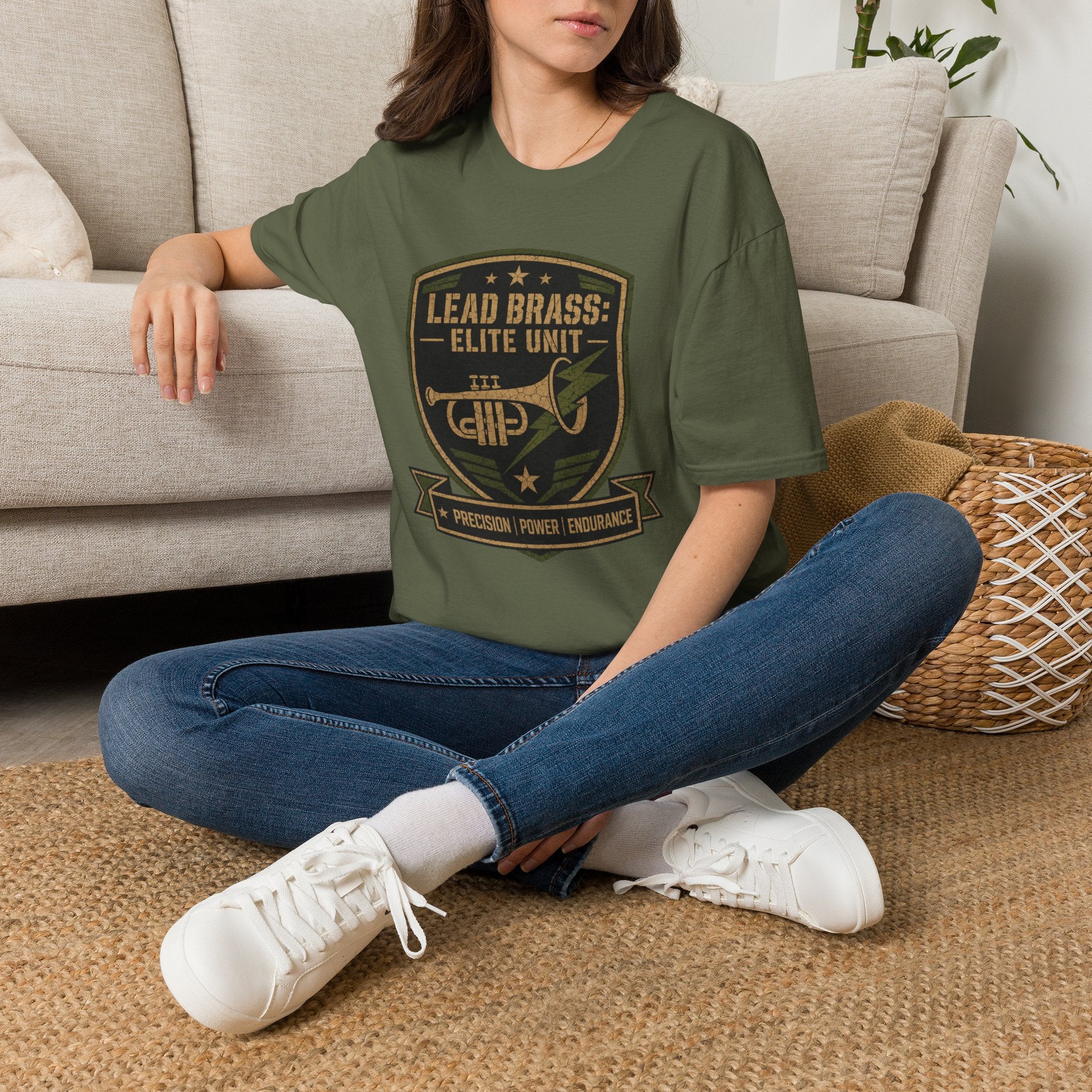 Lead Brass: Elite Unit Black Background T-shirt