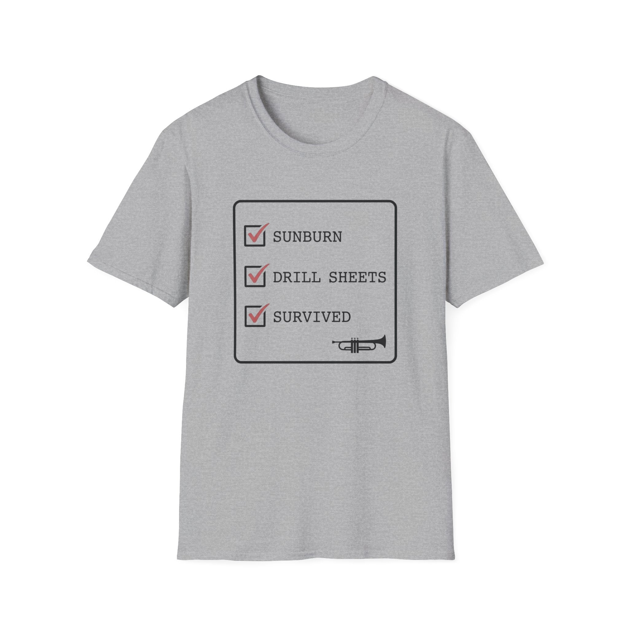 Sunburn Drill Sheets Survived Checklist T-shirt