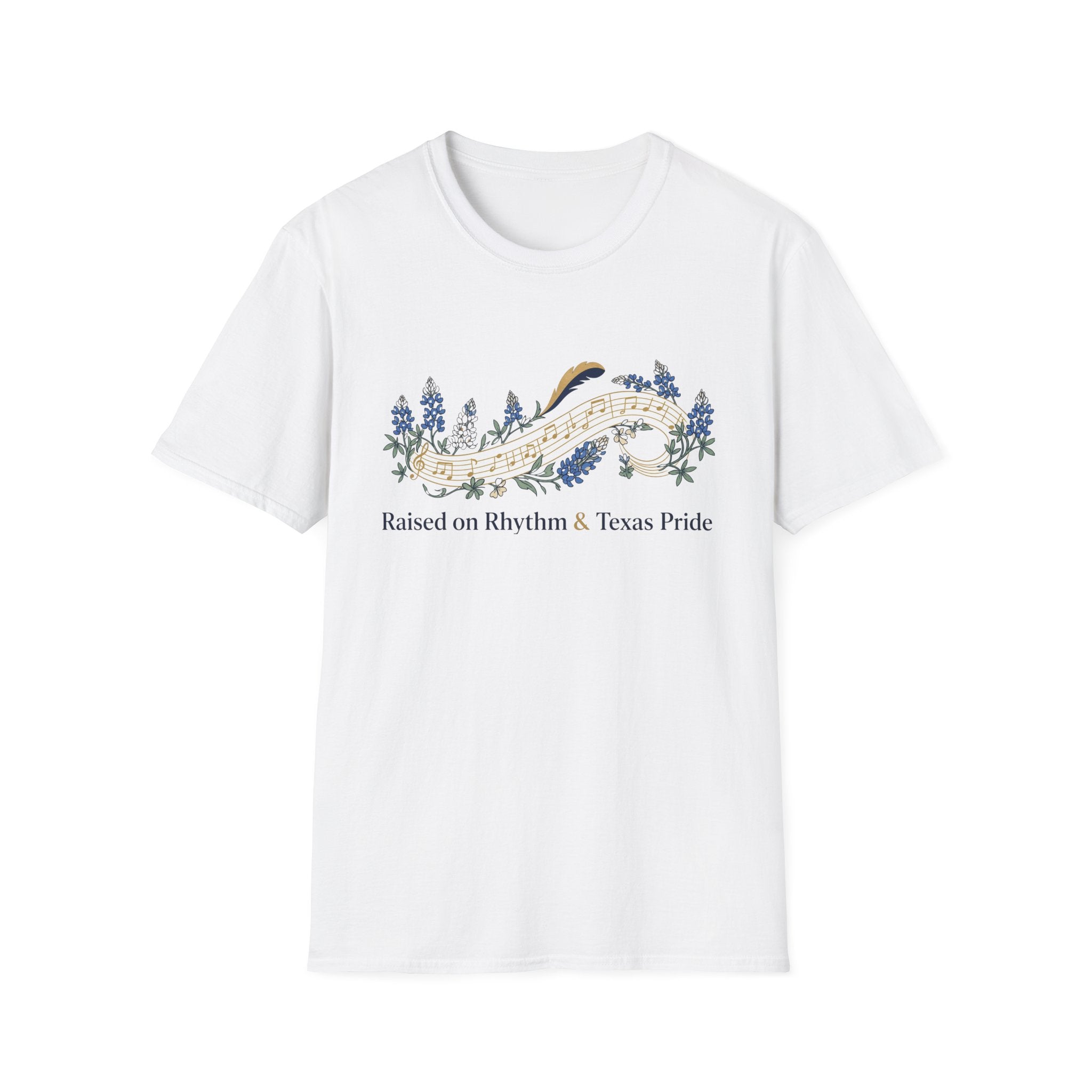 Raised on Rhythm and Texas Pride Bluebonnets T-shirt