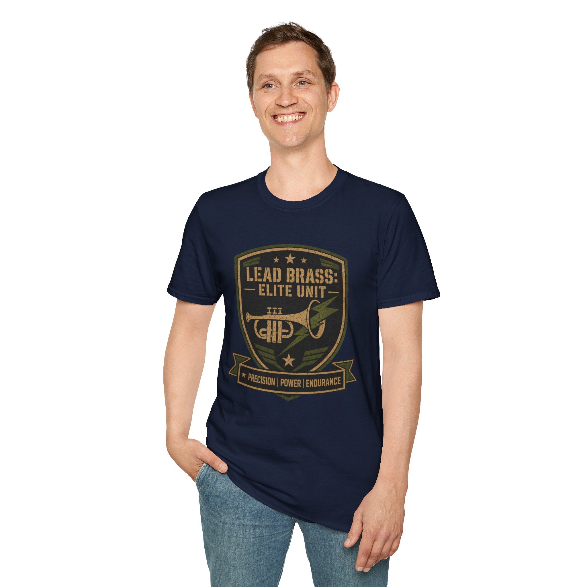 Lead Brass: Elite Unit Black Background T-shirt