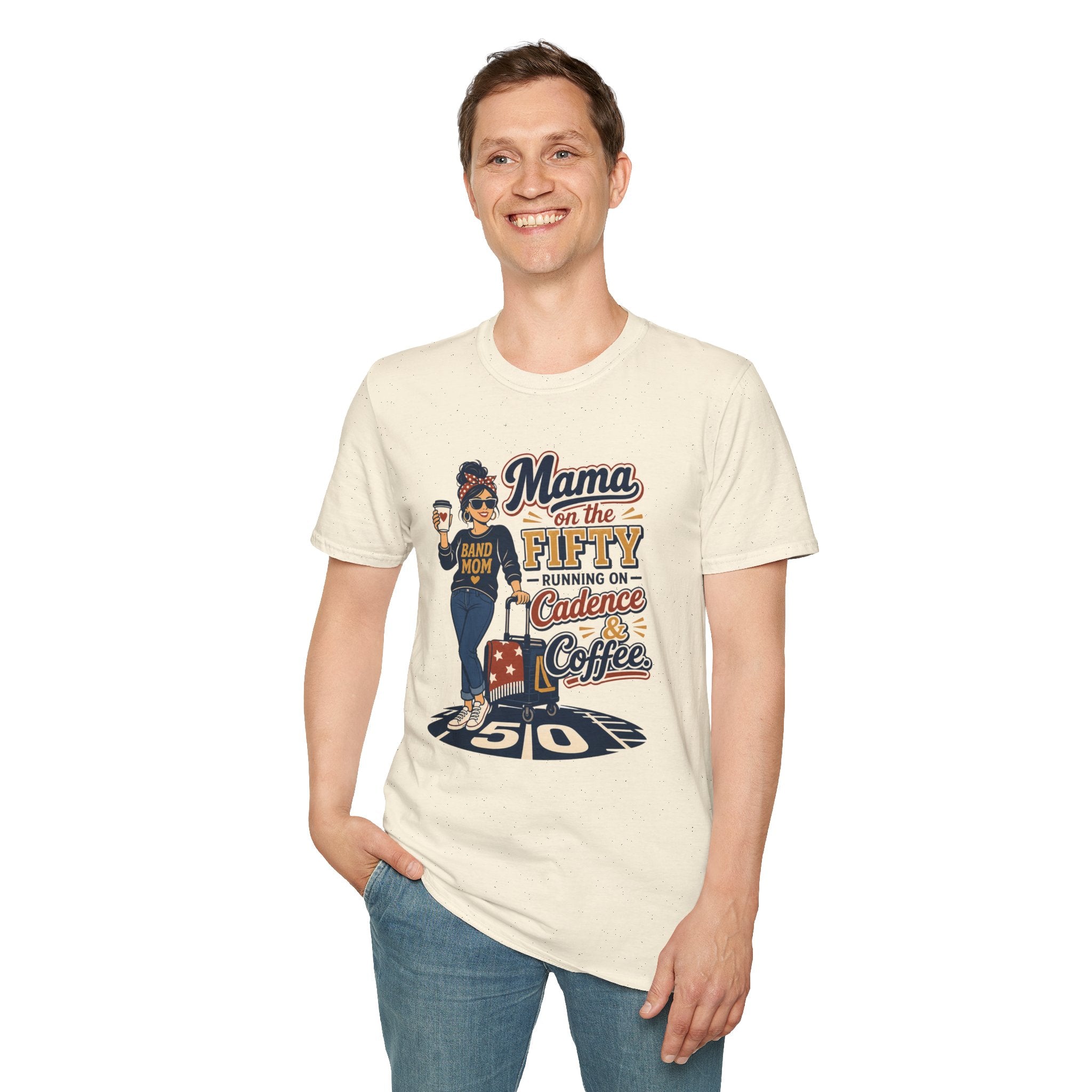 Mama on the 50 Running on Cadence and Coffee T-shirt