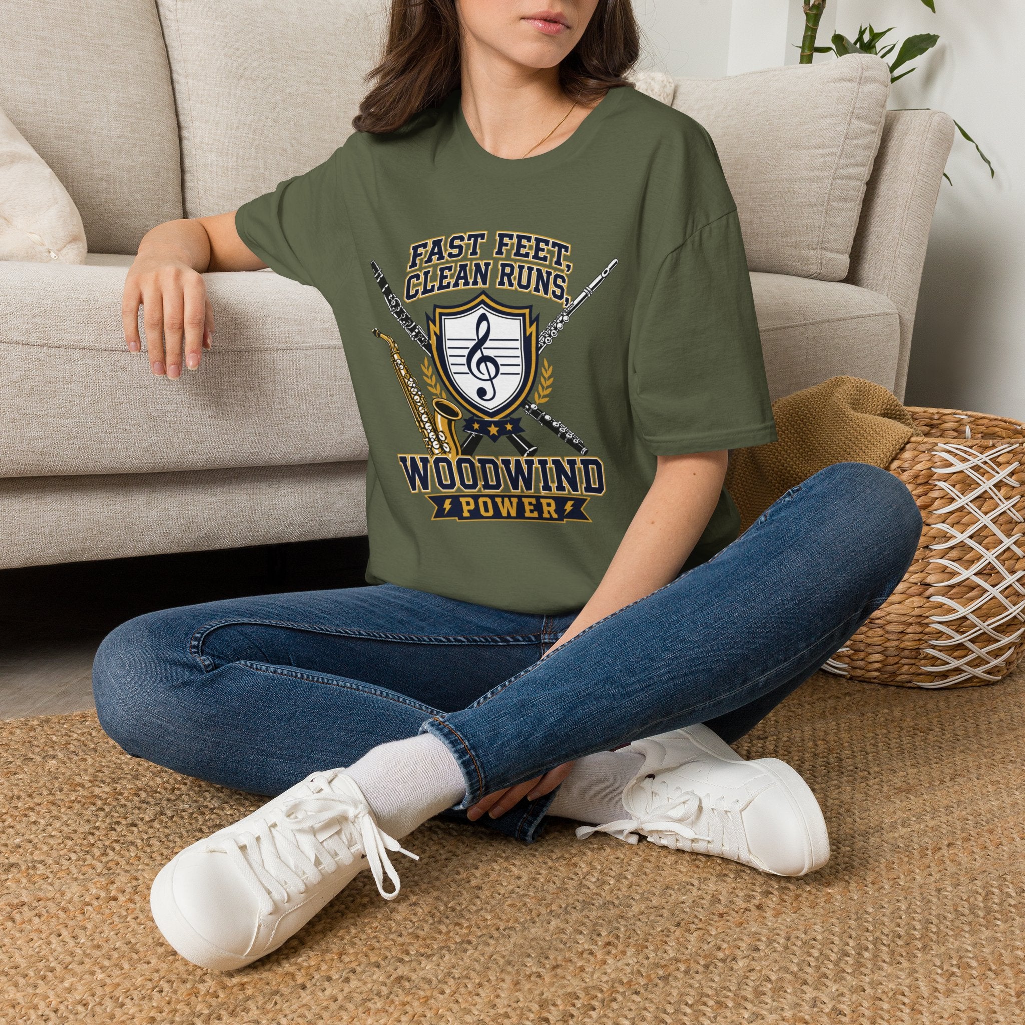 Woodwind Instrument T-Shirt — "Fast Feet, Clean Runs" Band Music Tee