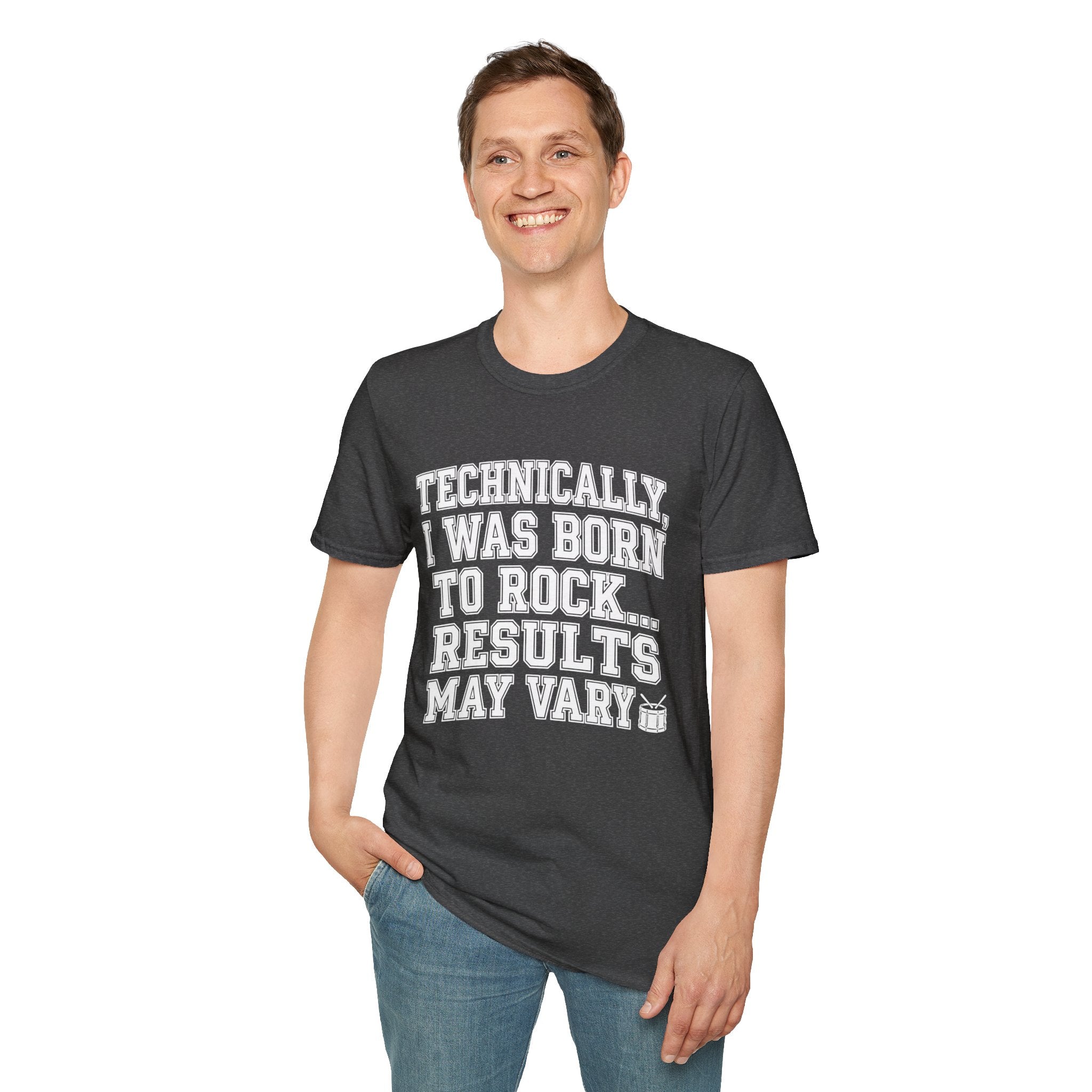 Technically I Was Born To Rock Block Lettering T-shirt
