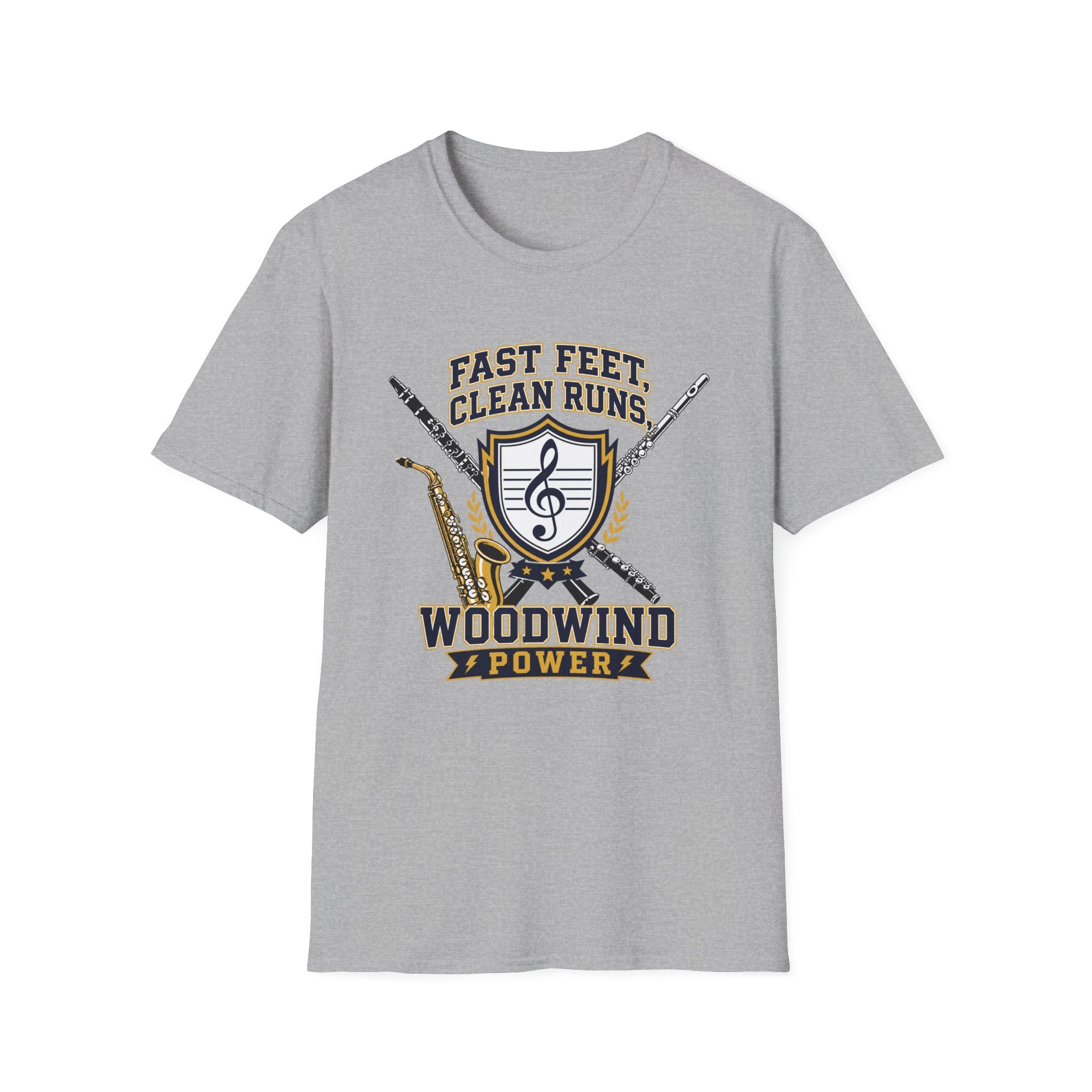 Fast Feet Clean Runs Woodwind Power T-shirt