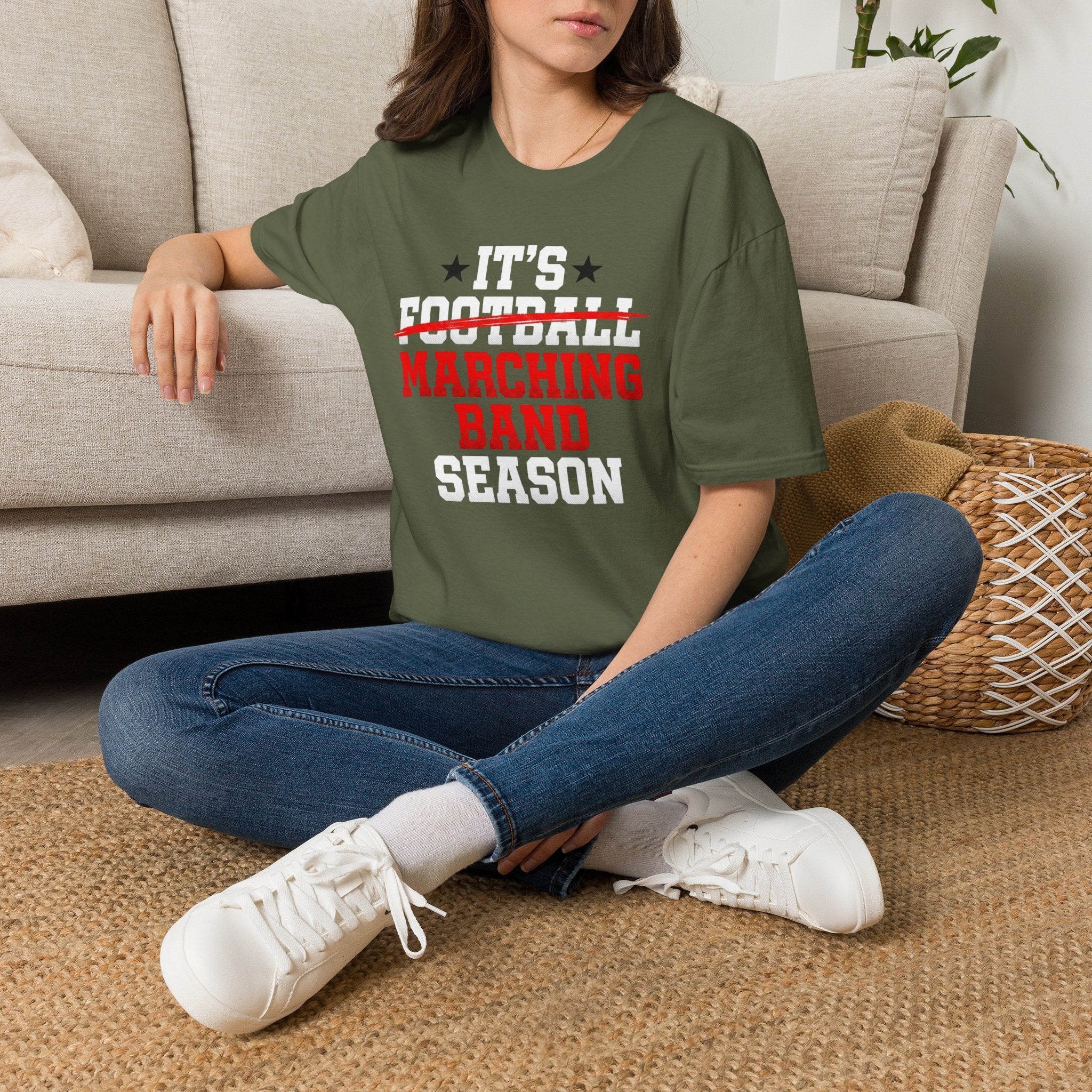 Its Football Marching Band Season Red Text T-shirt
