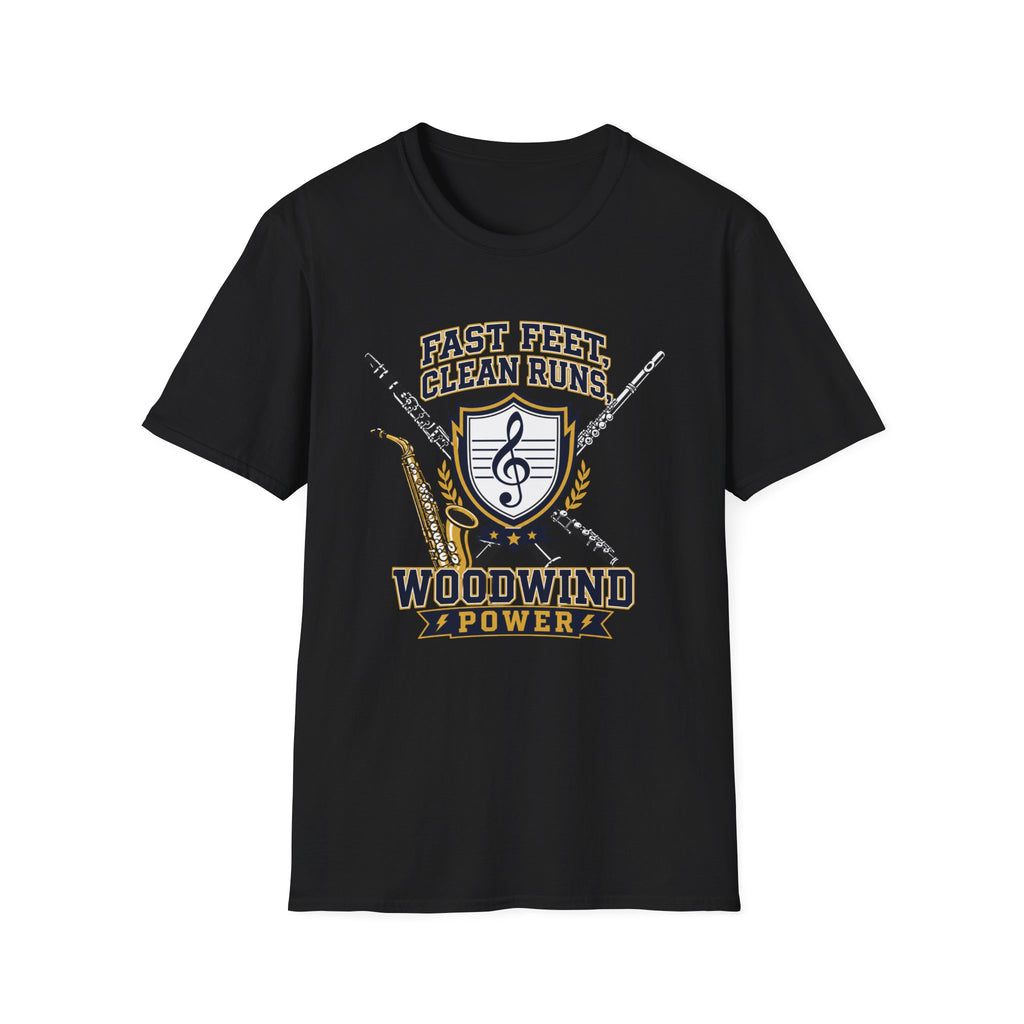 Fast Feet Clean Runs Woodwind Power T-shirt