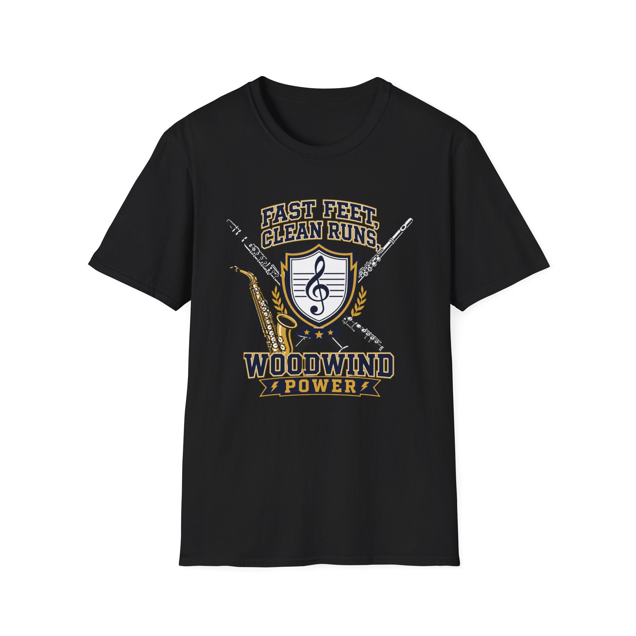 Fast Feet Clean Runs Woodwind Power T-shirt