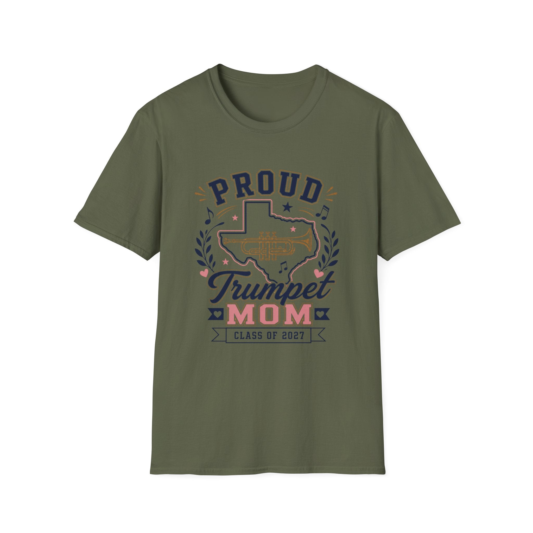 Proud Trumpet TX Mom Class of 2027 T-shirt