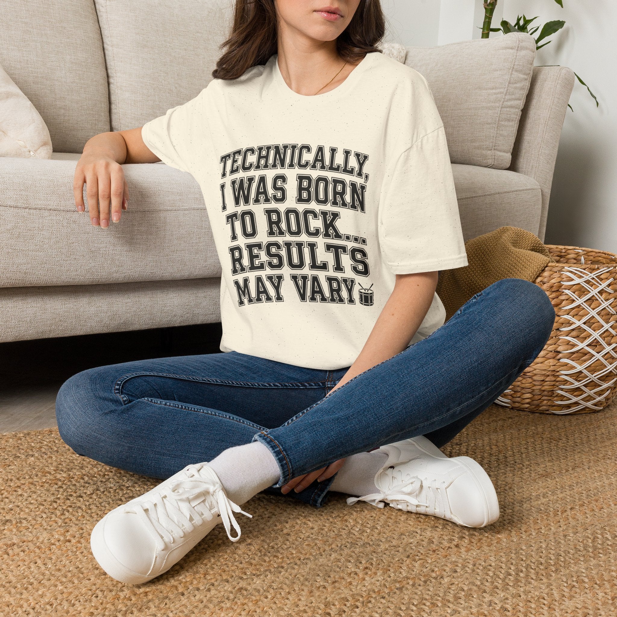 Technically I Was Born To Rock Block Lettering T-shirt