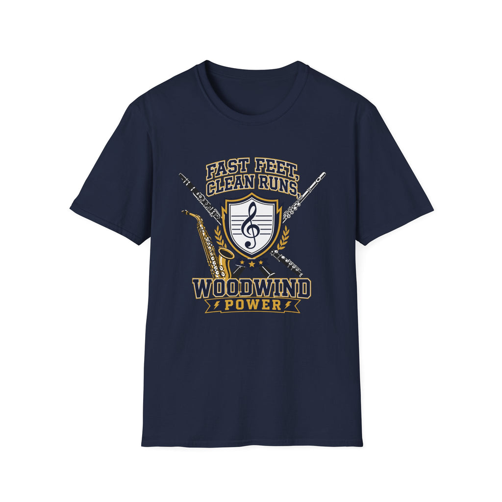 Fast Feet Clean Runs Woodwind Power T-shirt