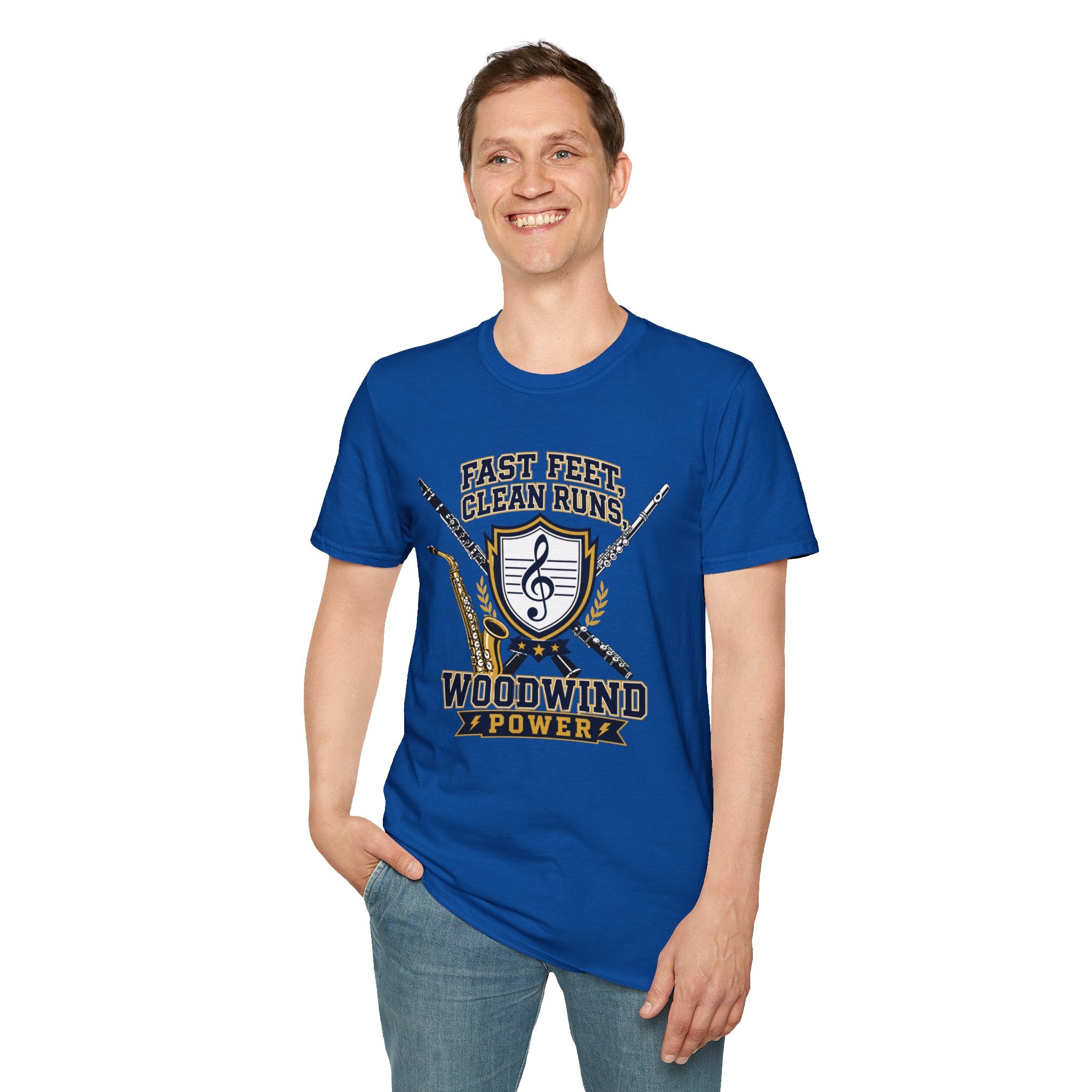 Woodwind Instrument T-Shirt — "Fast Feet, Clean Runs" Band Music Tee