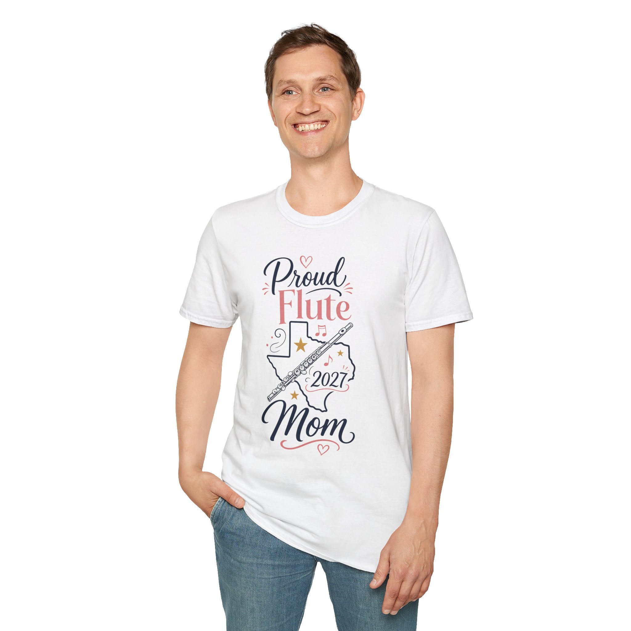 Proud Flute Mom Pink Texas T-shirt