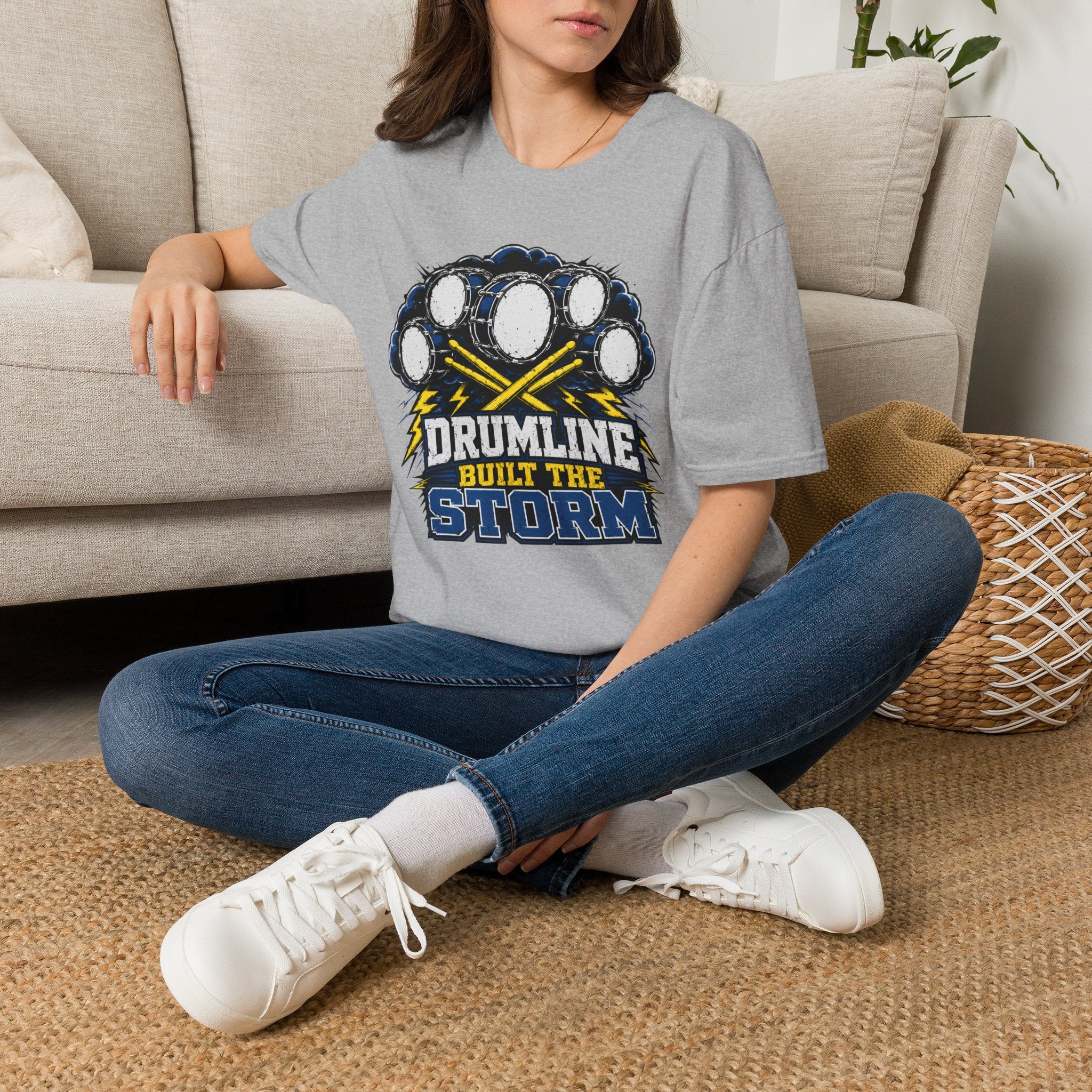 Drumline Built the Storm T-Shirt — Drum Corps Marching Band Tee