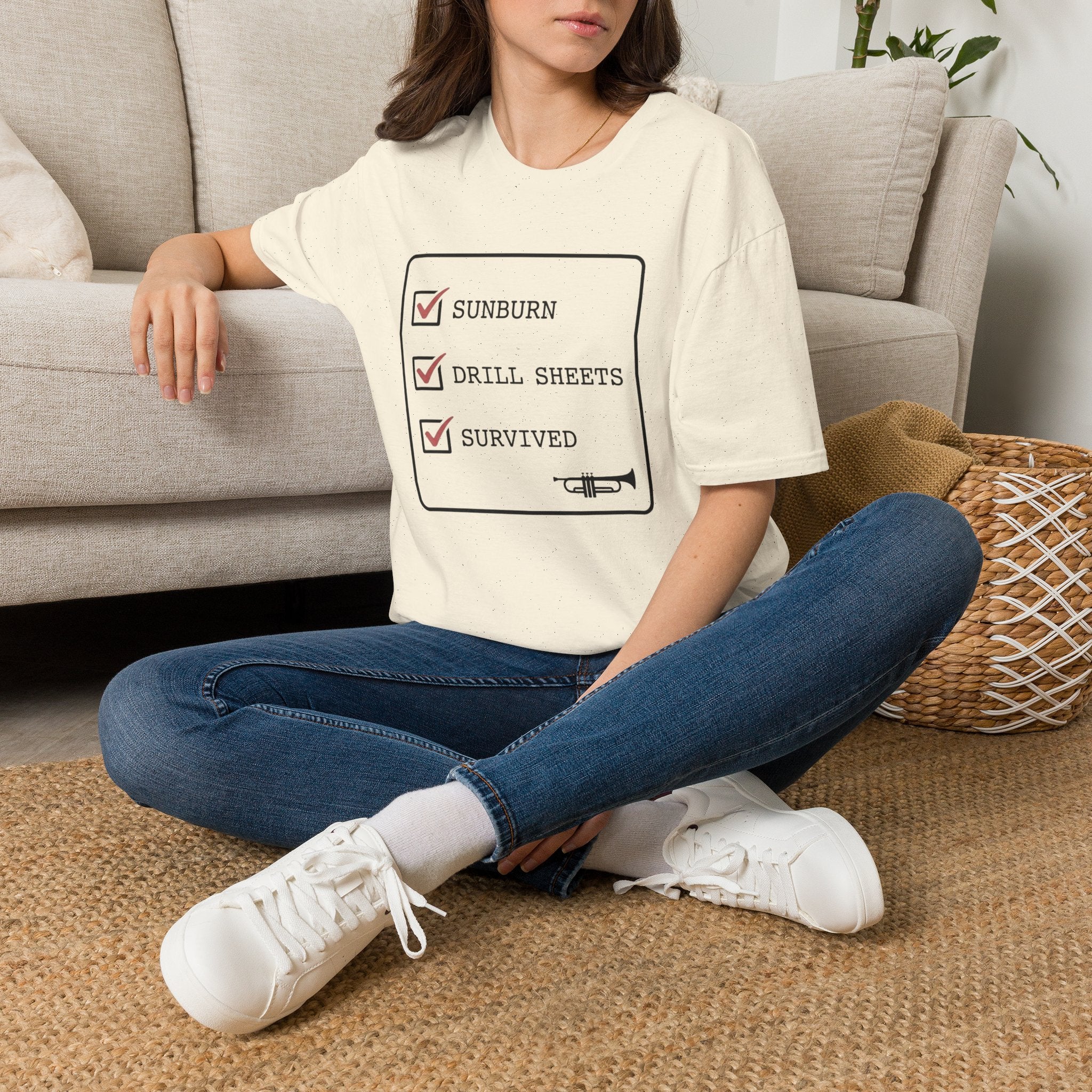 Sunburn Drill Sheets Survived Checklist T-shirt