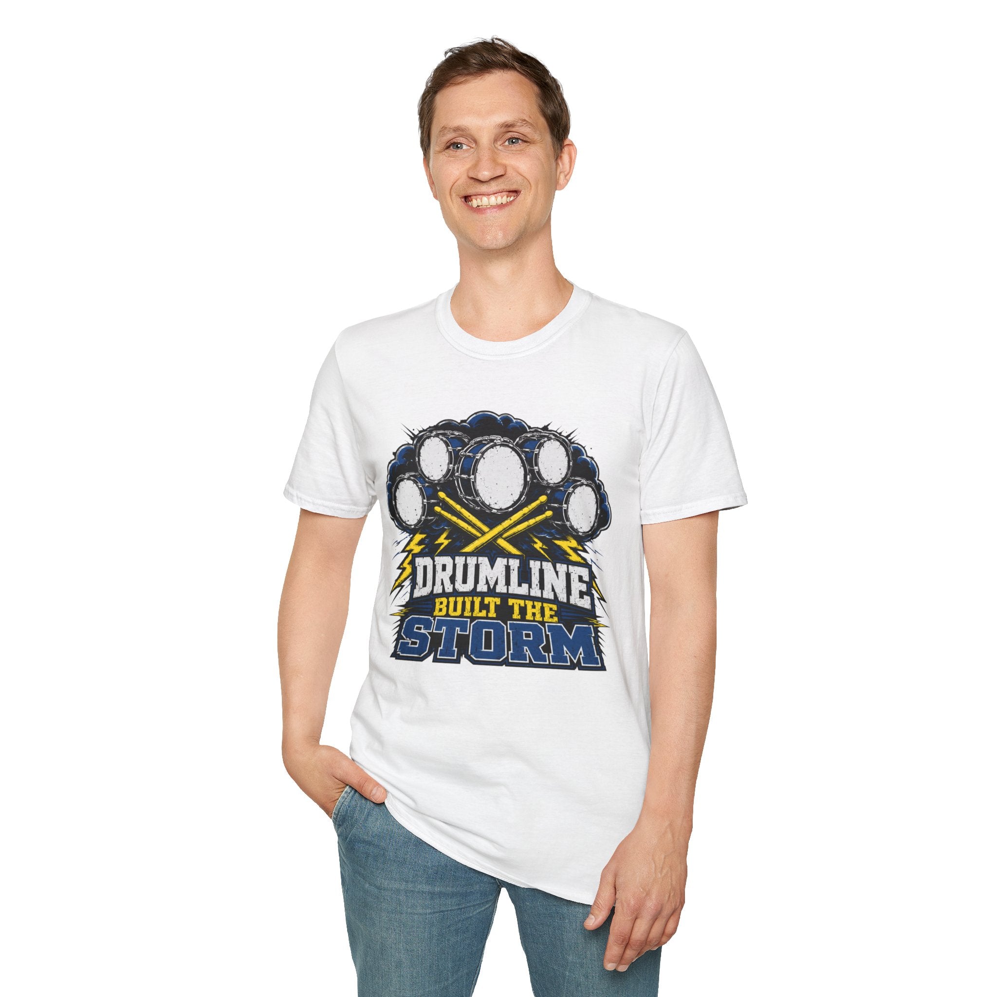 Drumline Built the Storm T-Shirt — Drum Corps Marching Band Tee