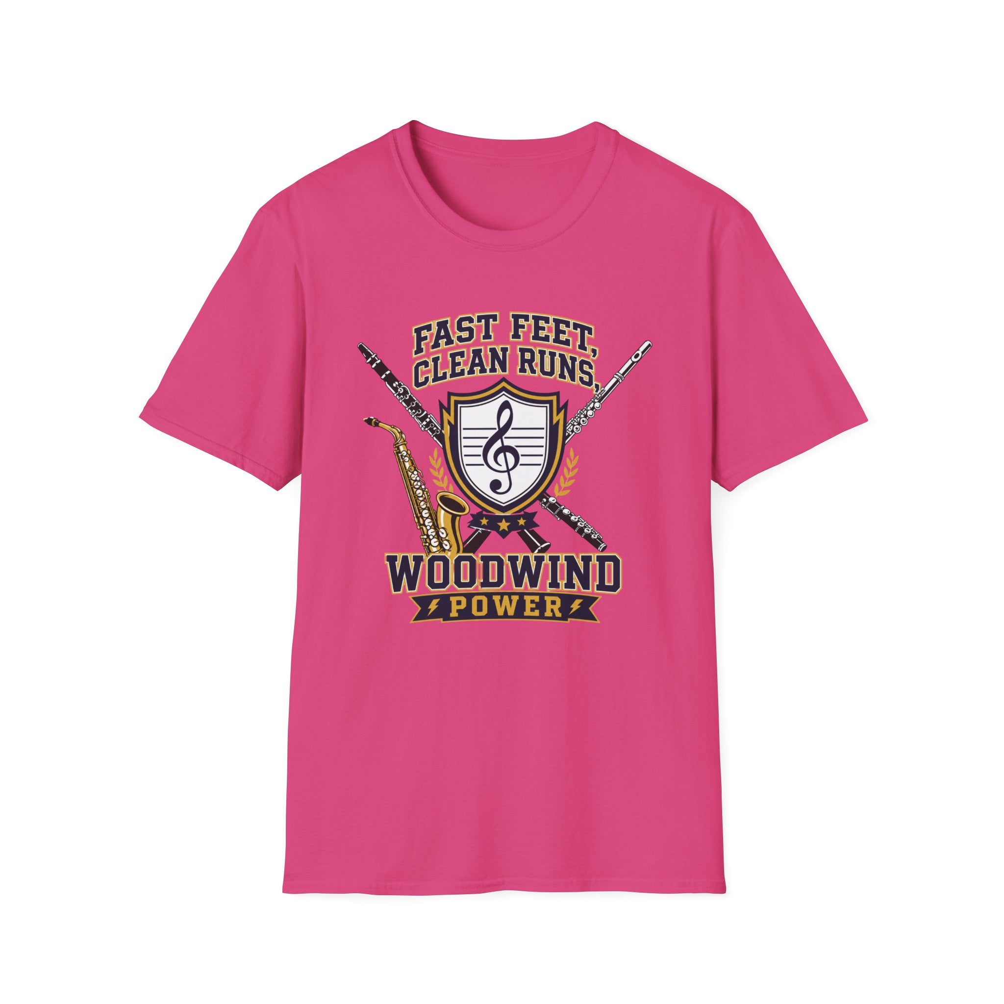 Woodwind Instrument T-Shirt — "Fast Feet, Clean Runs" Band Music Tee