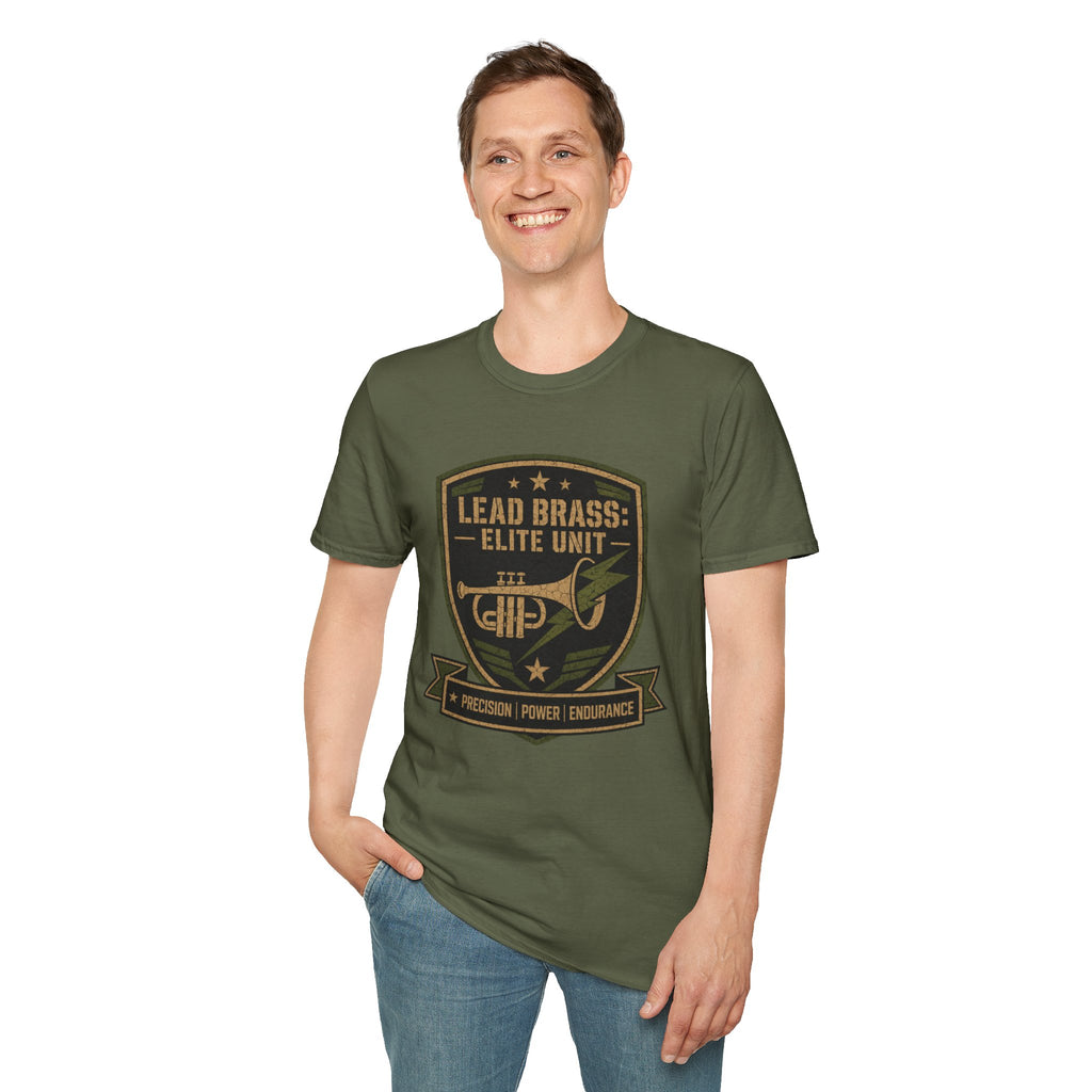 Lead Brass: Elite Unit Black Background T-shirt