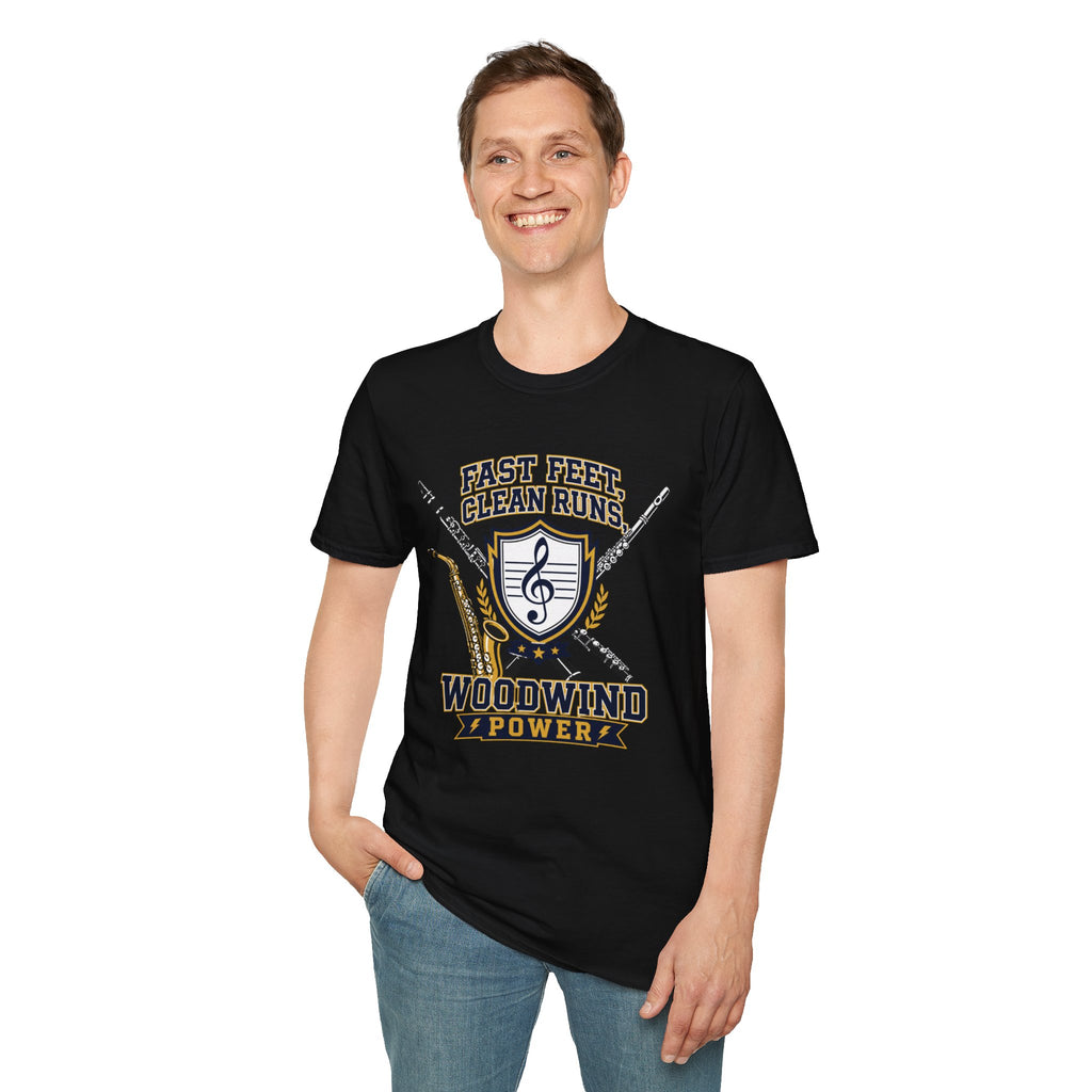 Fast Feet Clean Runs Woodwind Power T-shirt