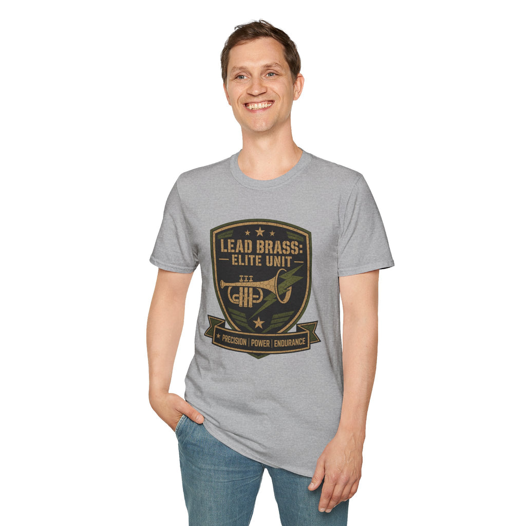 Lead Brass: Elite Unit Black Background T-shirt