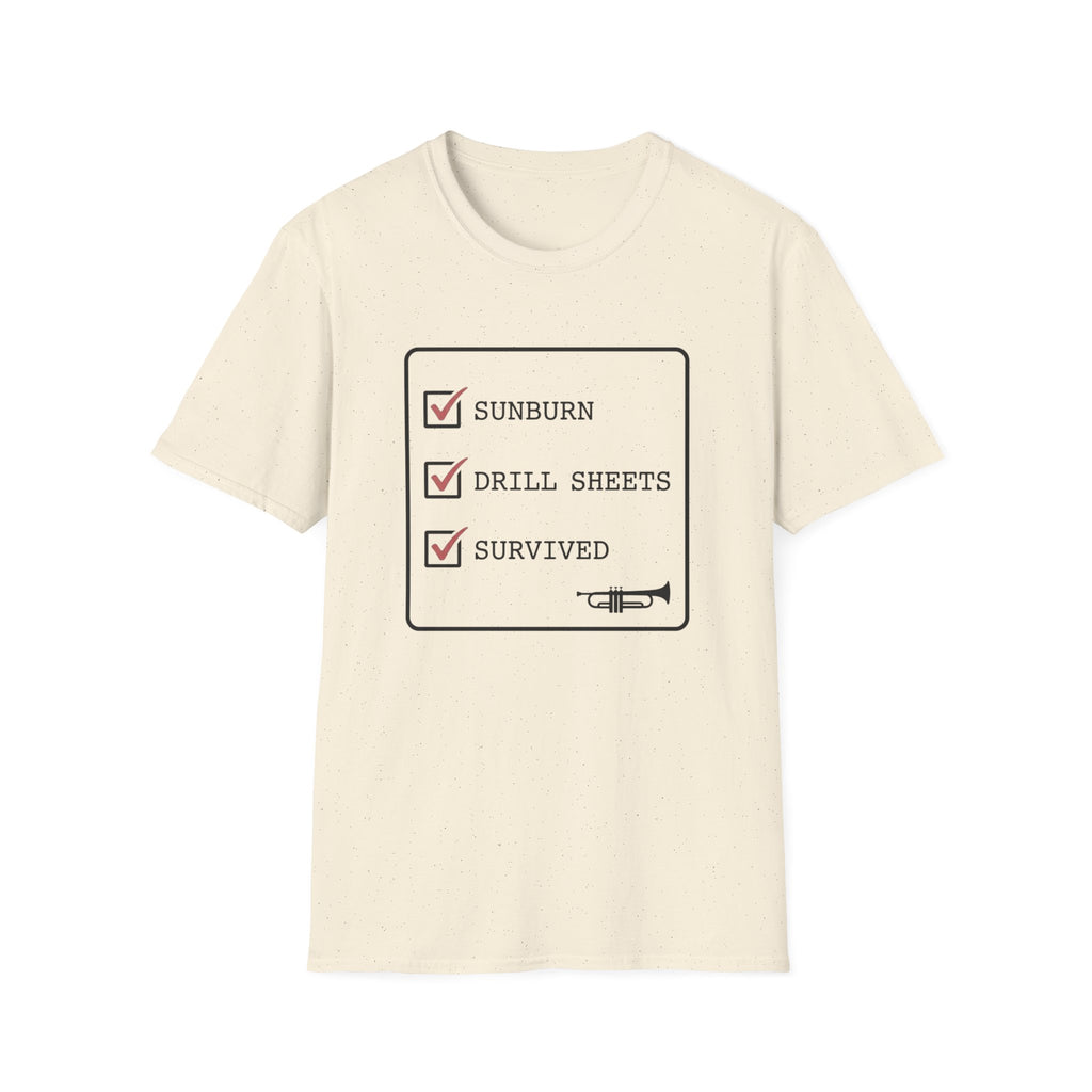 Sunburn Drill Sheets Survived Checklist T-shirt