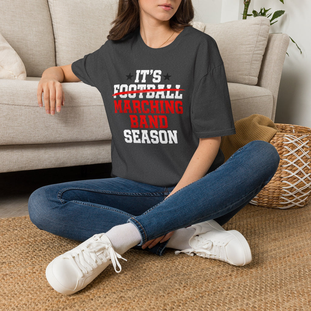 Its Football Marching Band Season Red Text T-shirt