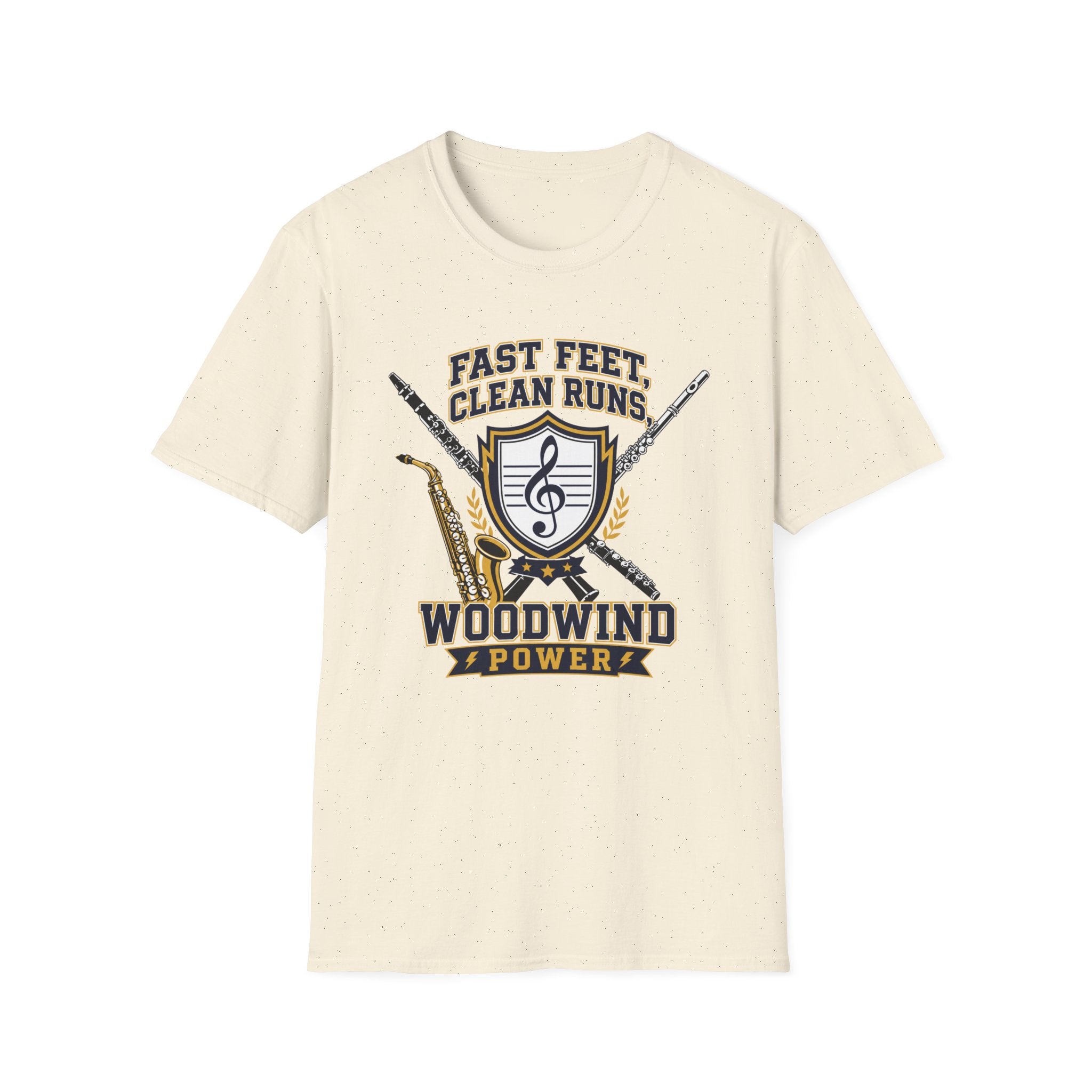 Woodwind Instrument T-Shirt — "Fast Feet, Clean Runs" Band Music Tee