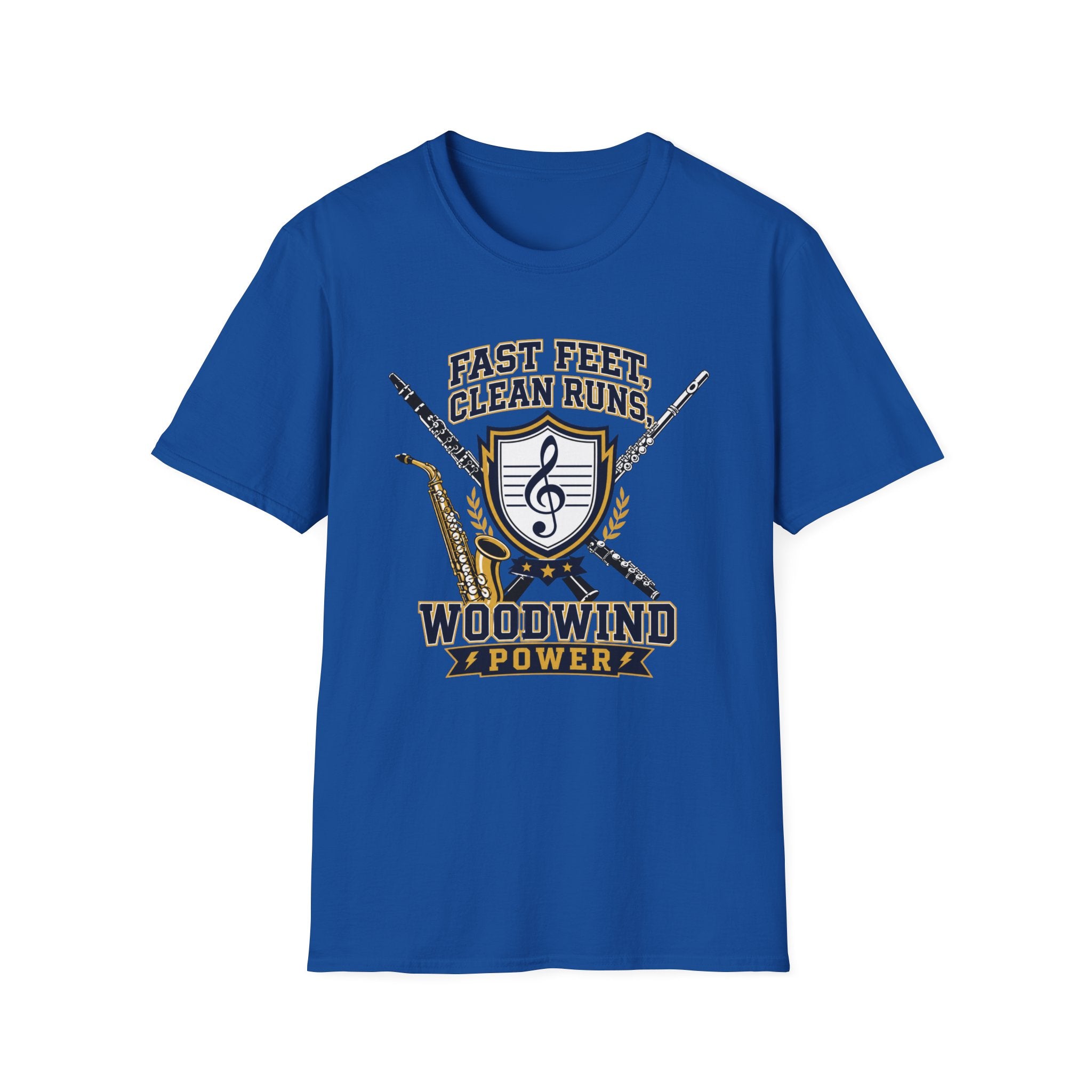 Woodwind Instrument T-Shirt — "Fast Feet, Clean Runs" Band Music Tee