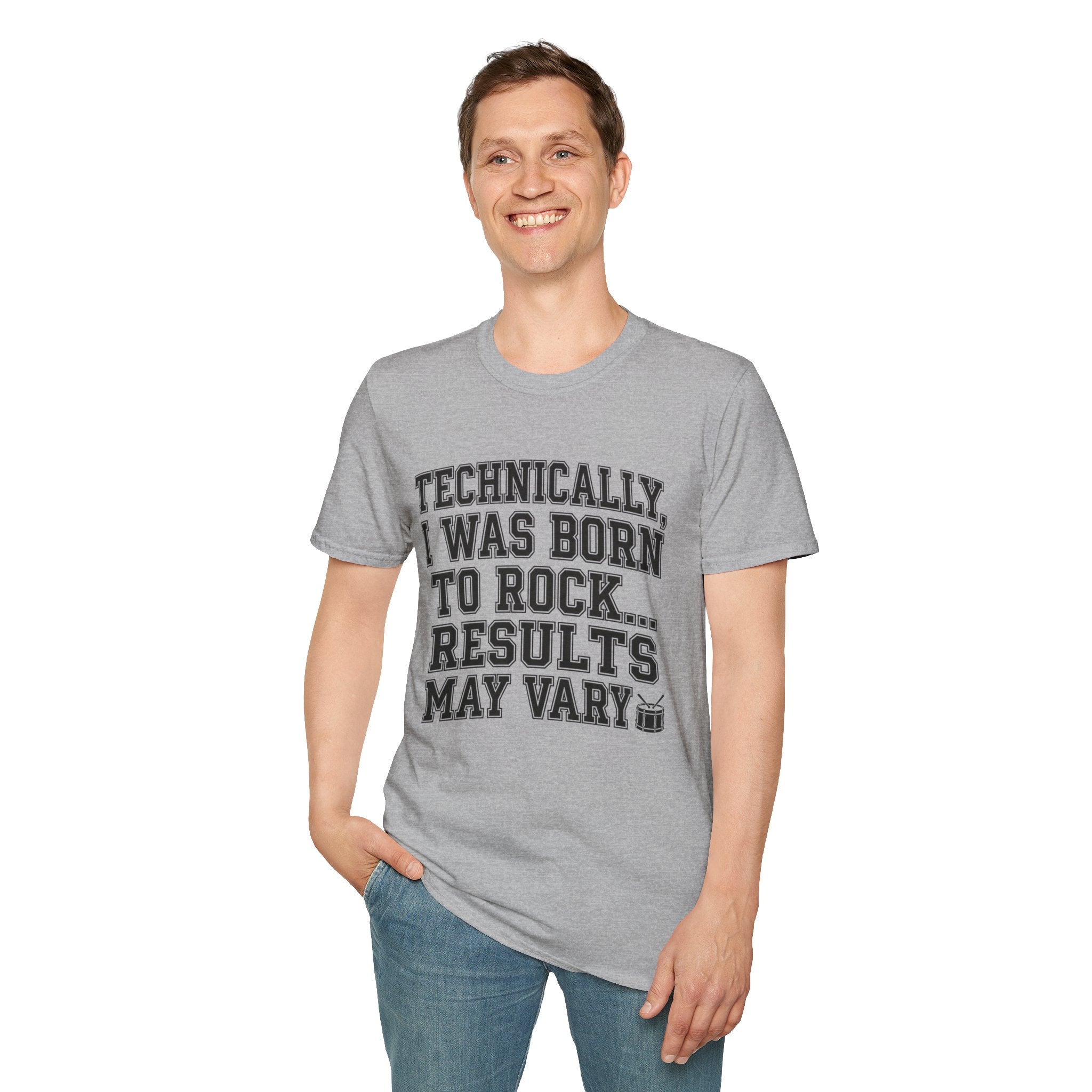 Technically I Was Born To Rock Block Lettering T-shirt