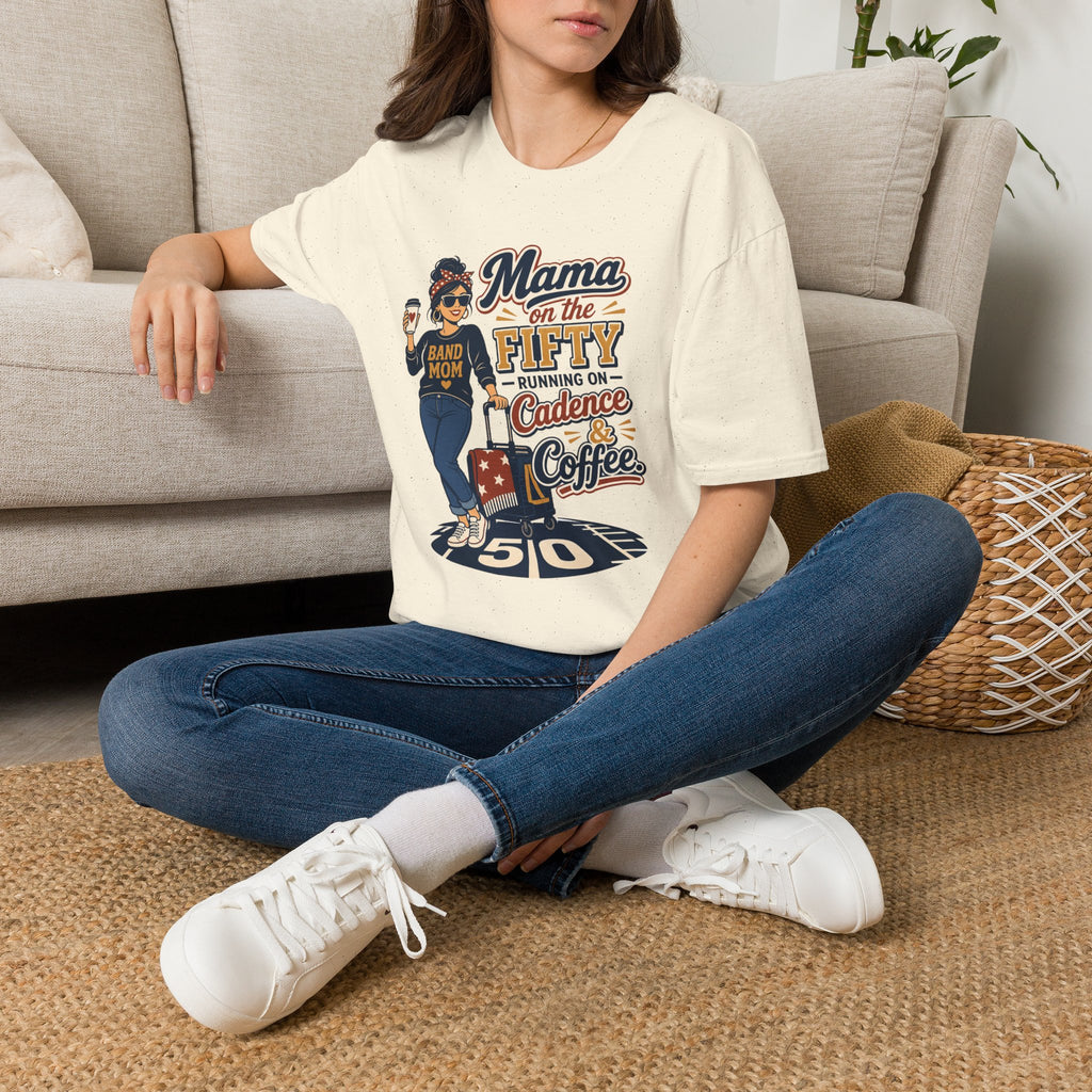 Mama on the 50 Running on Cadence and Coffee T-shirt