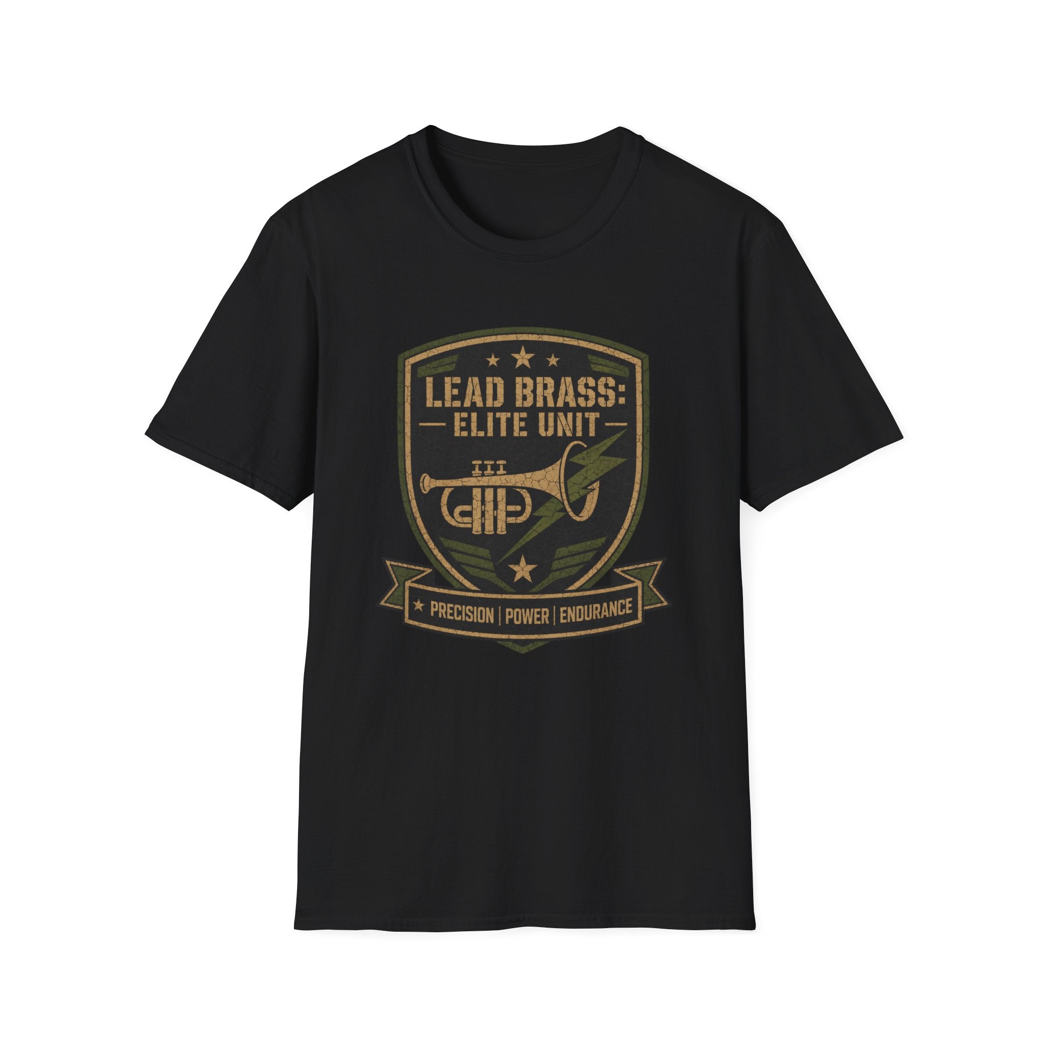 Lead Brass: Elite Unit Black Background T-shirt
