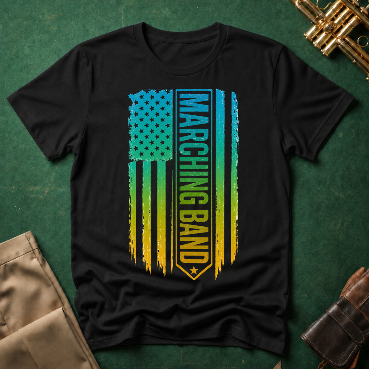 Marching Band American Flag T-shirt