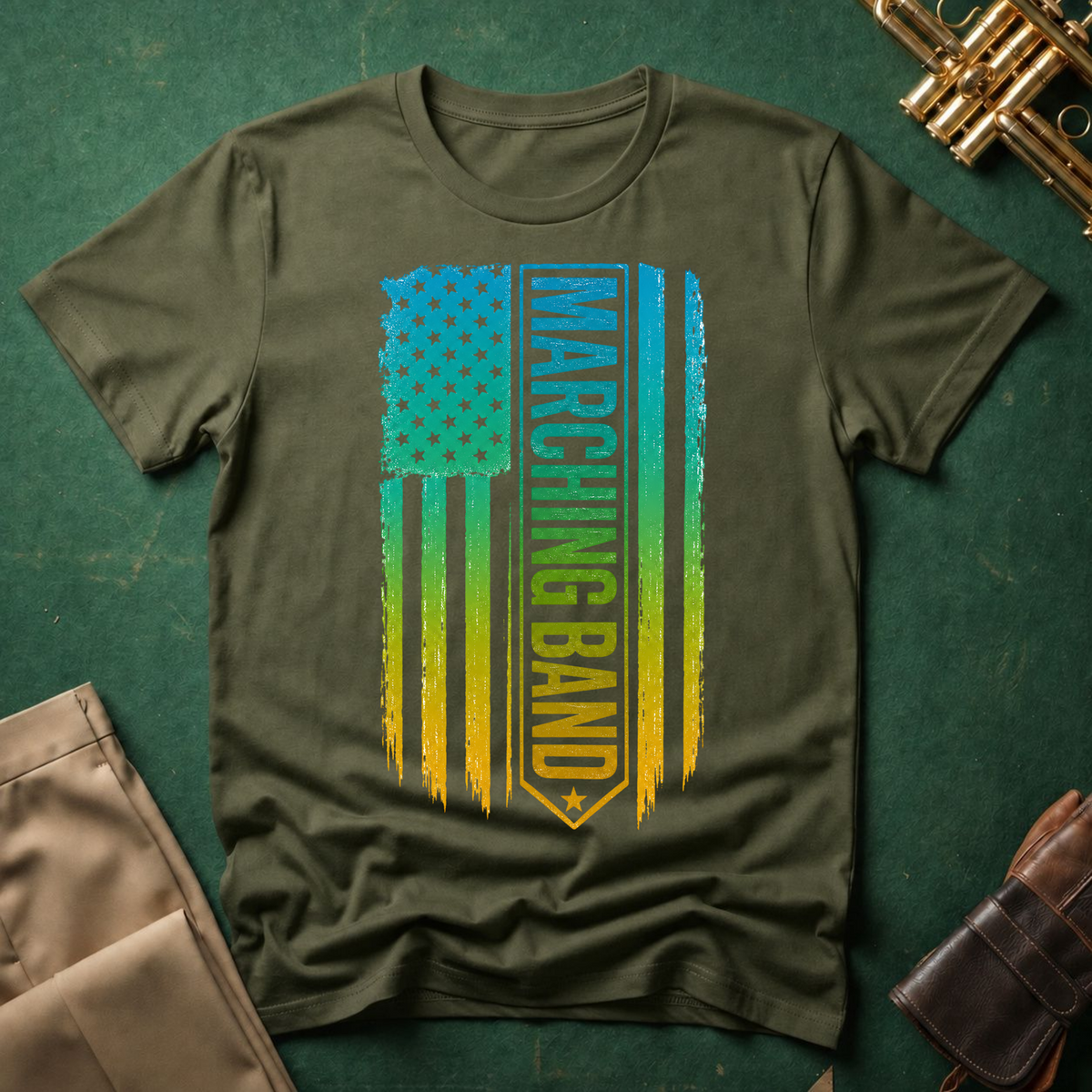 Marching Band American Flag T-shirt
