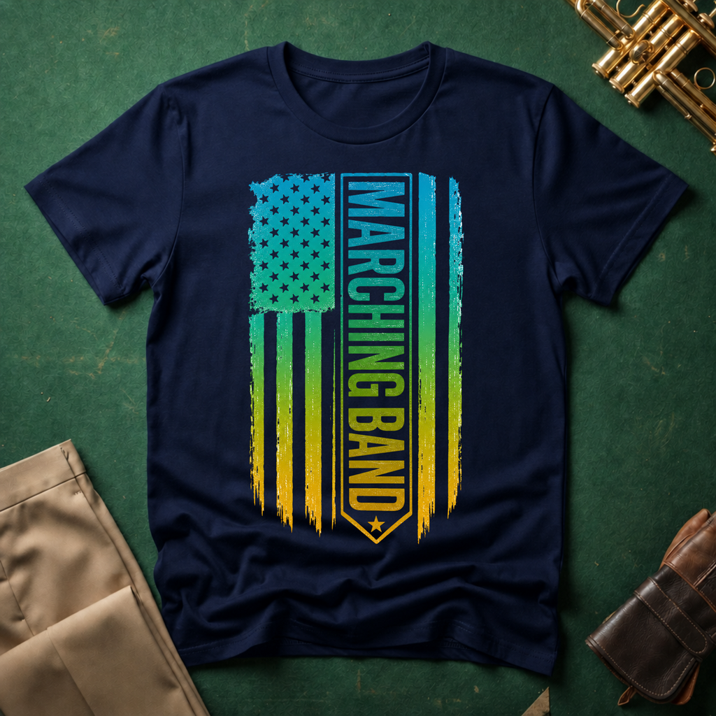 Marching Band American Flag T-shirt