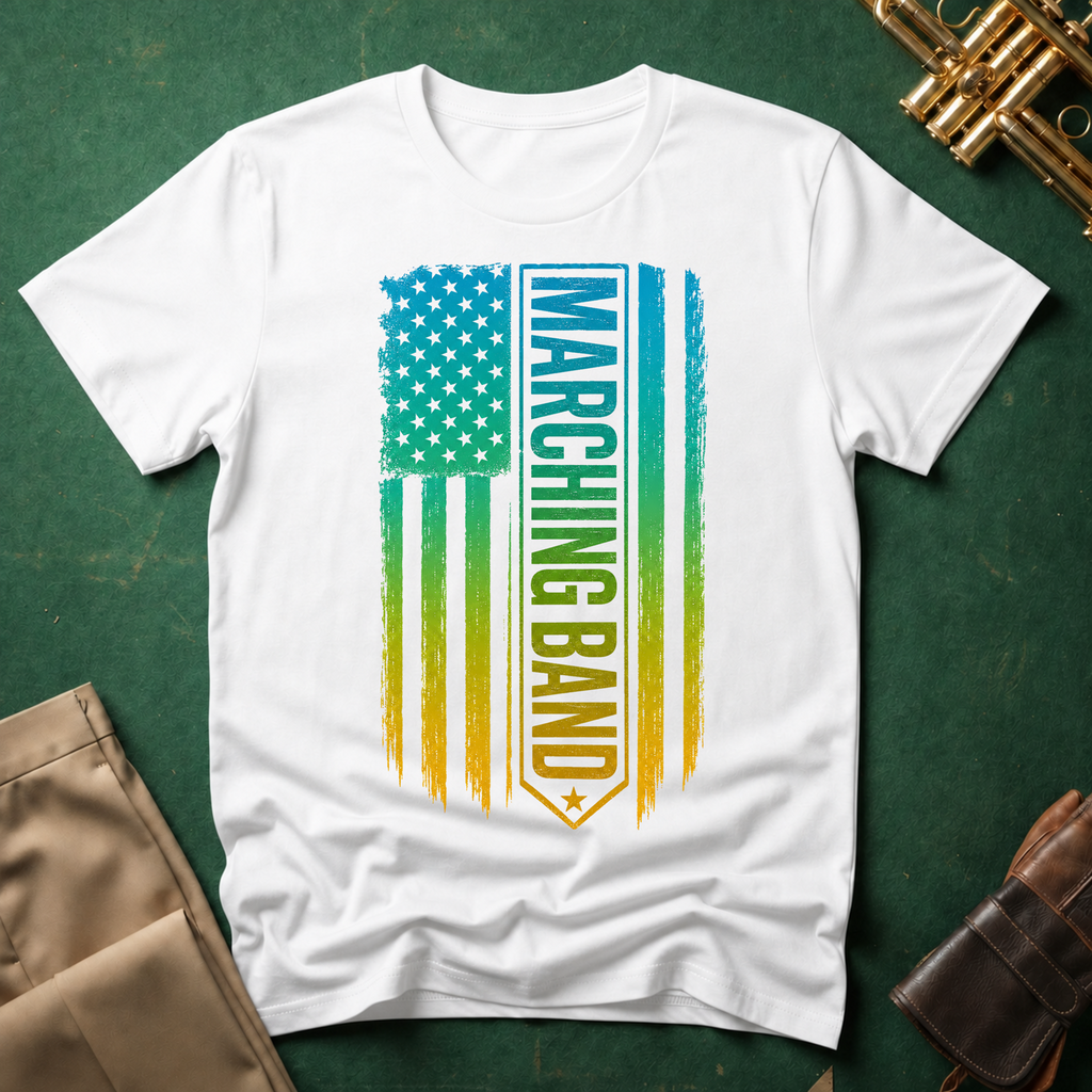 Marching Band American Flag T-shirt