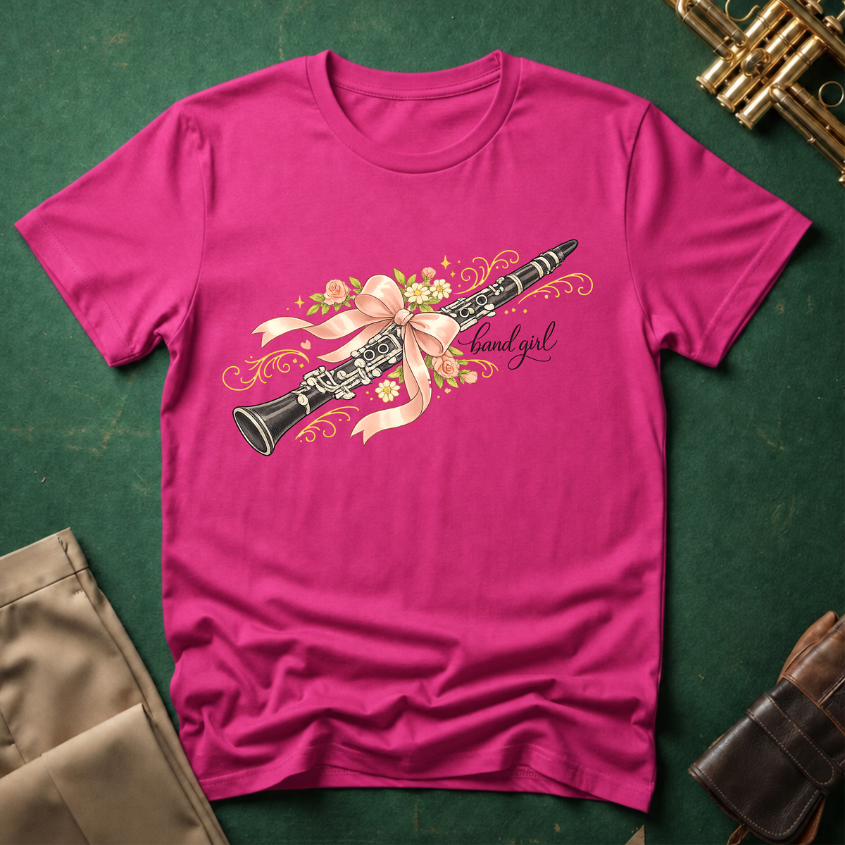 Clarinet Coquette Bow Band Girl T-shirt