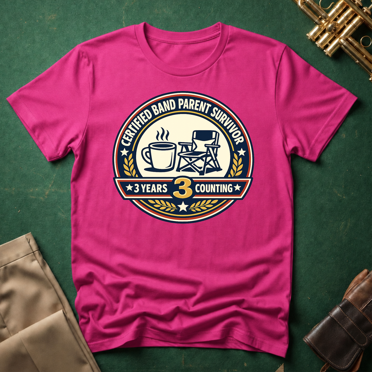 Certified Band Parent Survivor 3 Years T-shirt