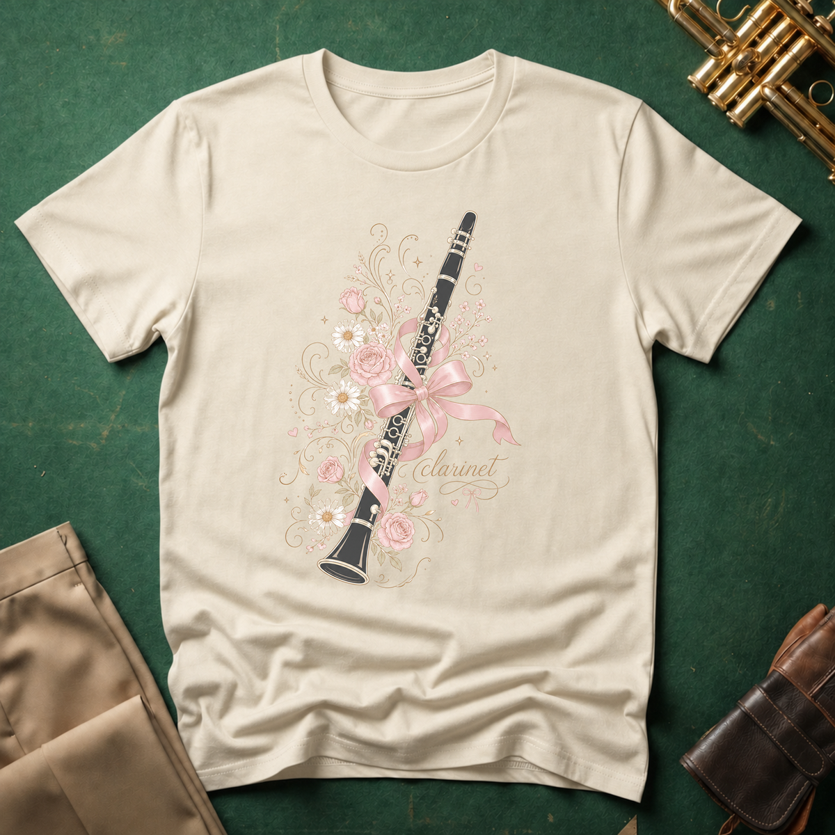 Coquette Clarinet Pink Ribbon T-shirt