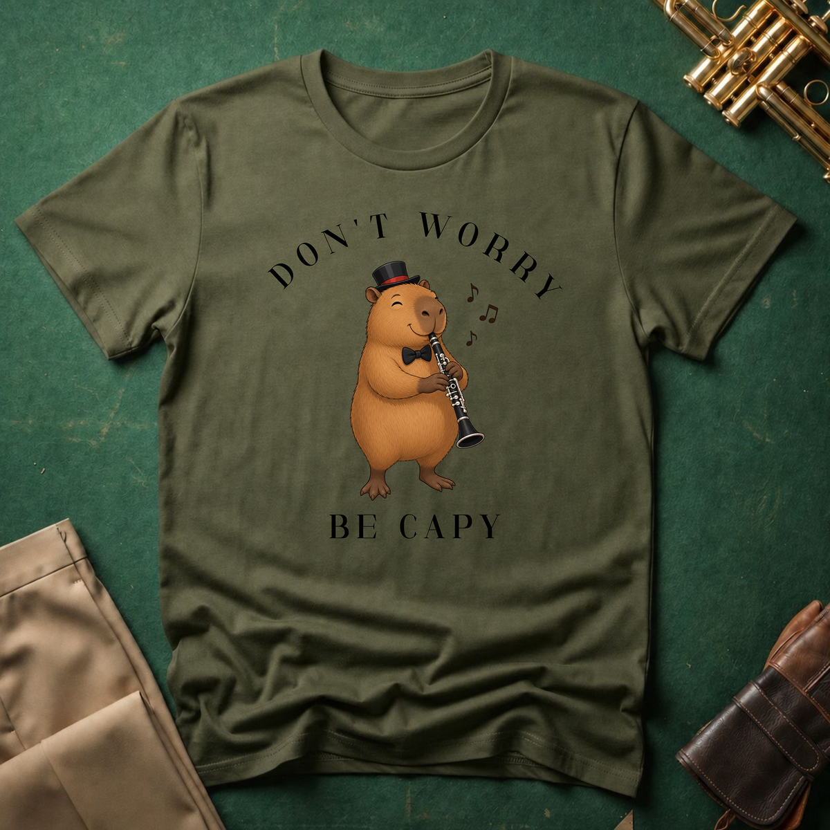 Don't Worry Be Capy Clarinet T-shirt