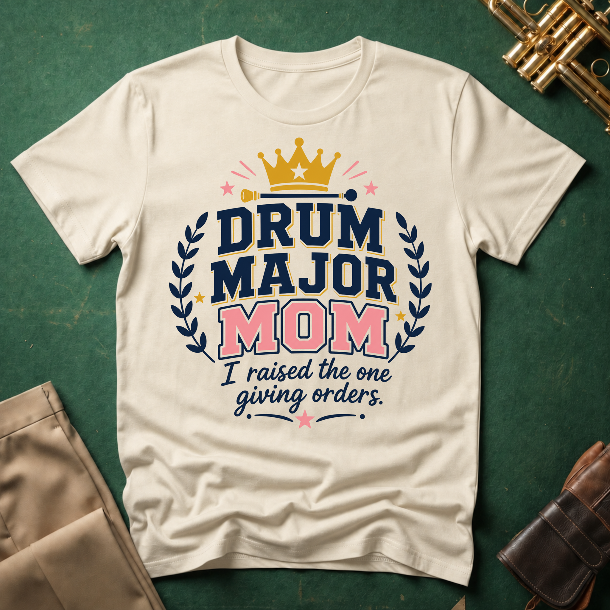 Drum Major Mom I raised the one giving orders pink text