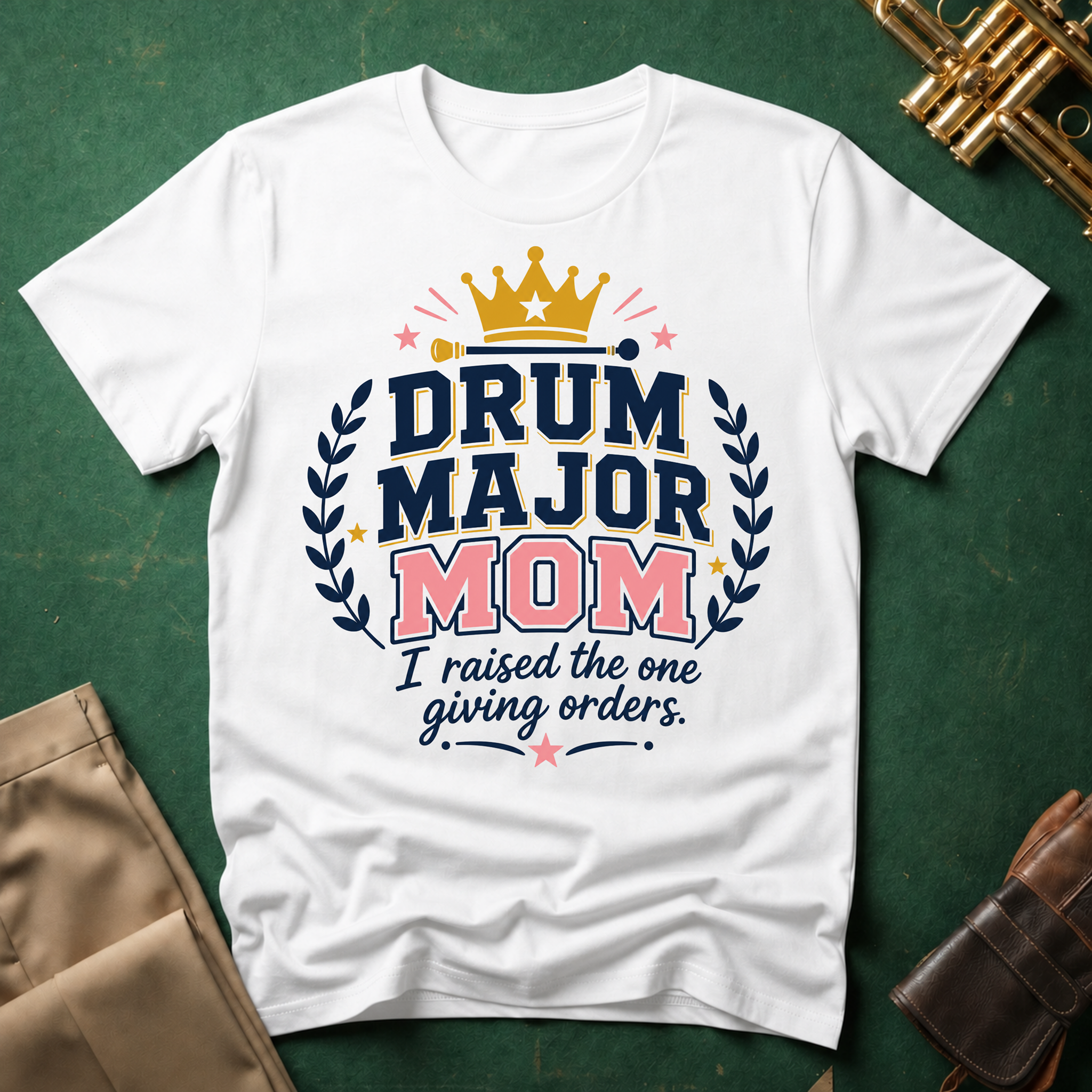 Drum Major Mom I raised the one giving orders pink text