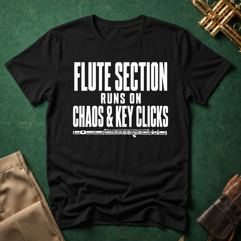 Flute Section Runs on Chaos and Key Clicks T-shirt