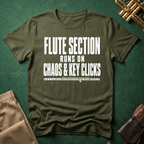Flute Section Runs on Chaos and Key Clicks T-shirt